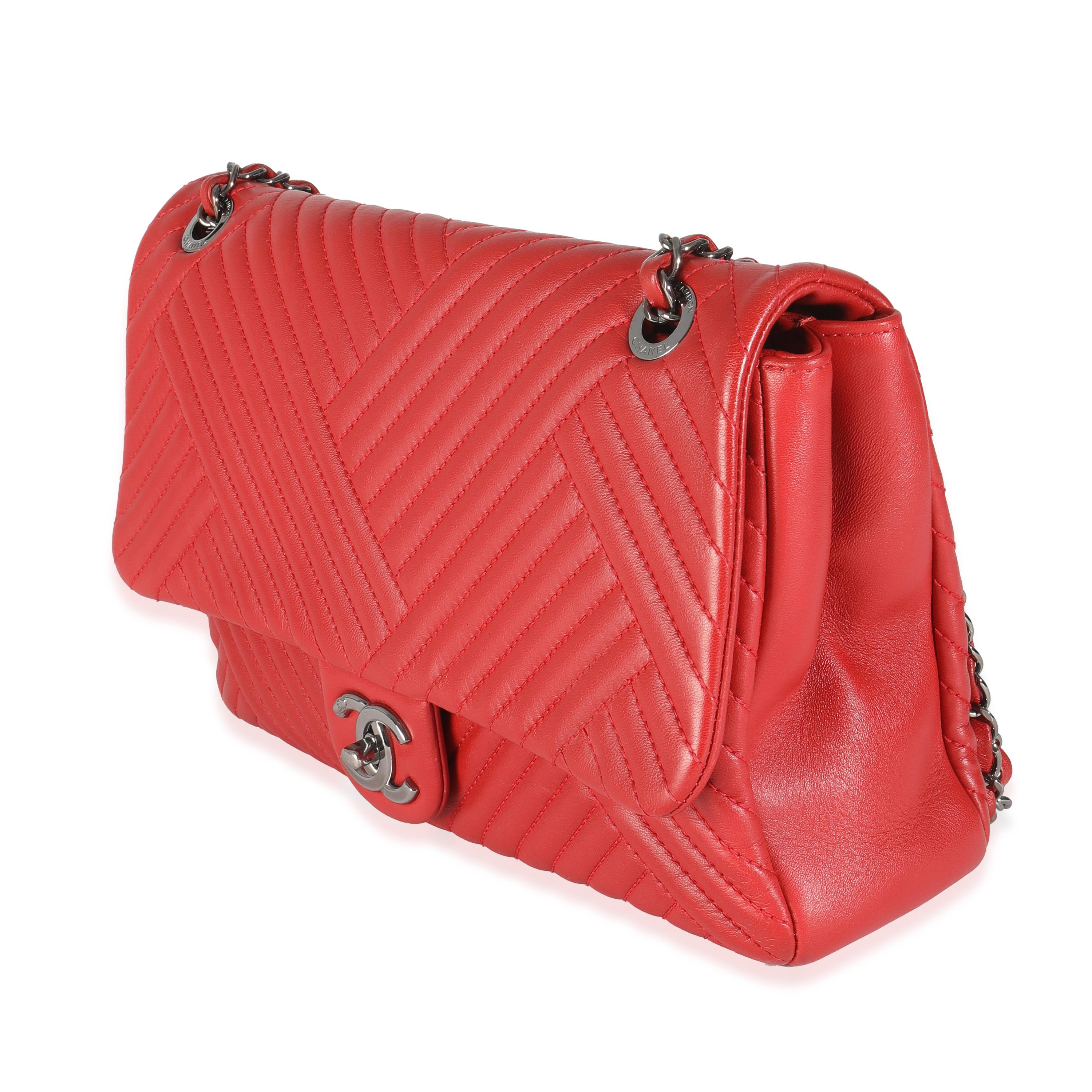Women's Chanel Red Lambskin CC Medium Crossing Flap Bag For Sale