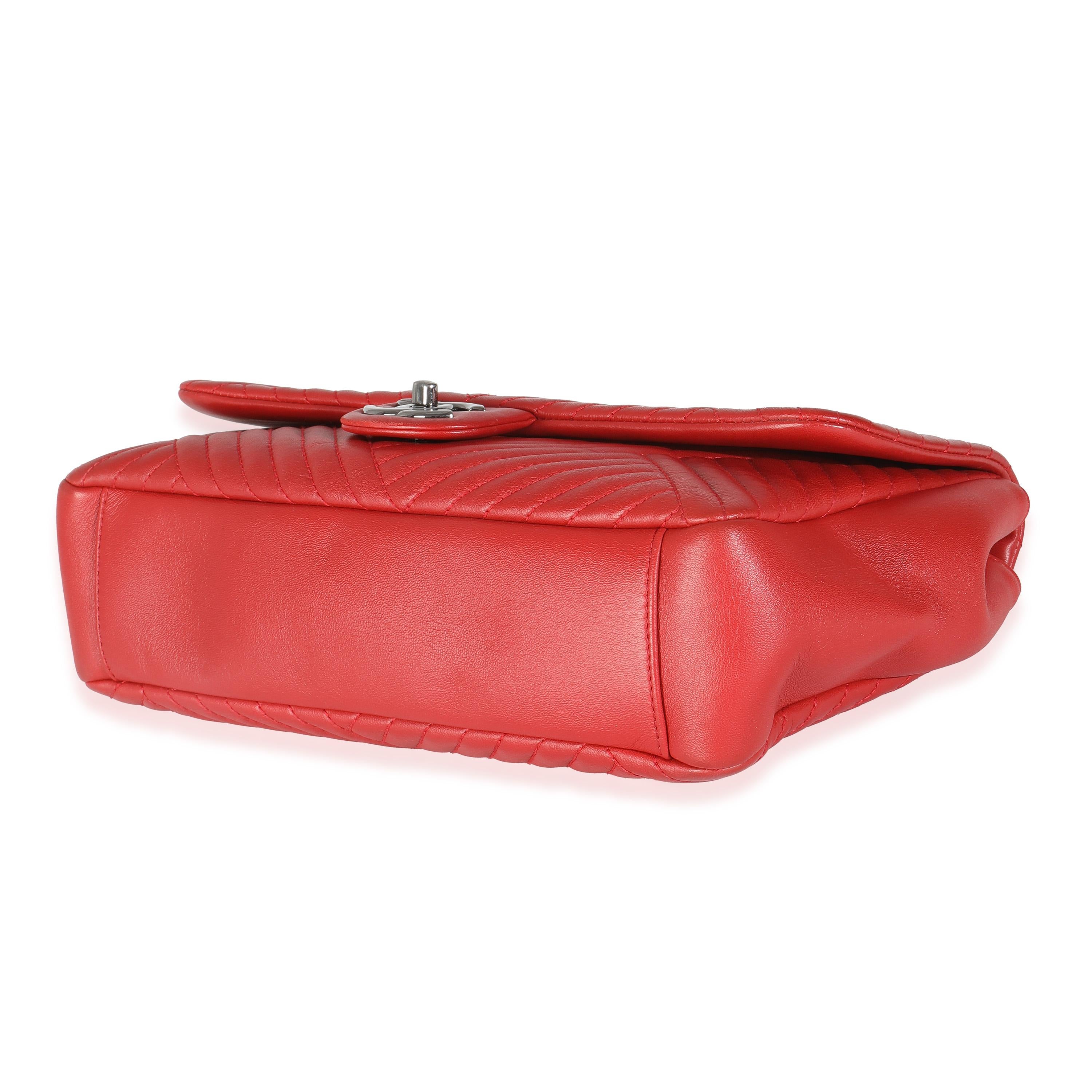 Chanel Red Lambskin CC Medium Crossing Flap Bag For Sale 1