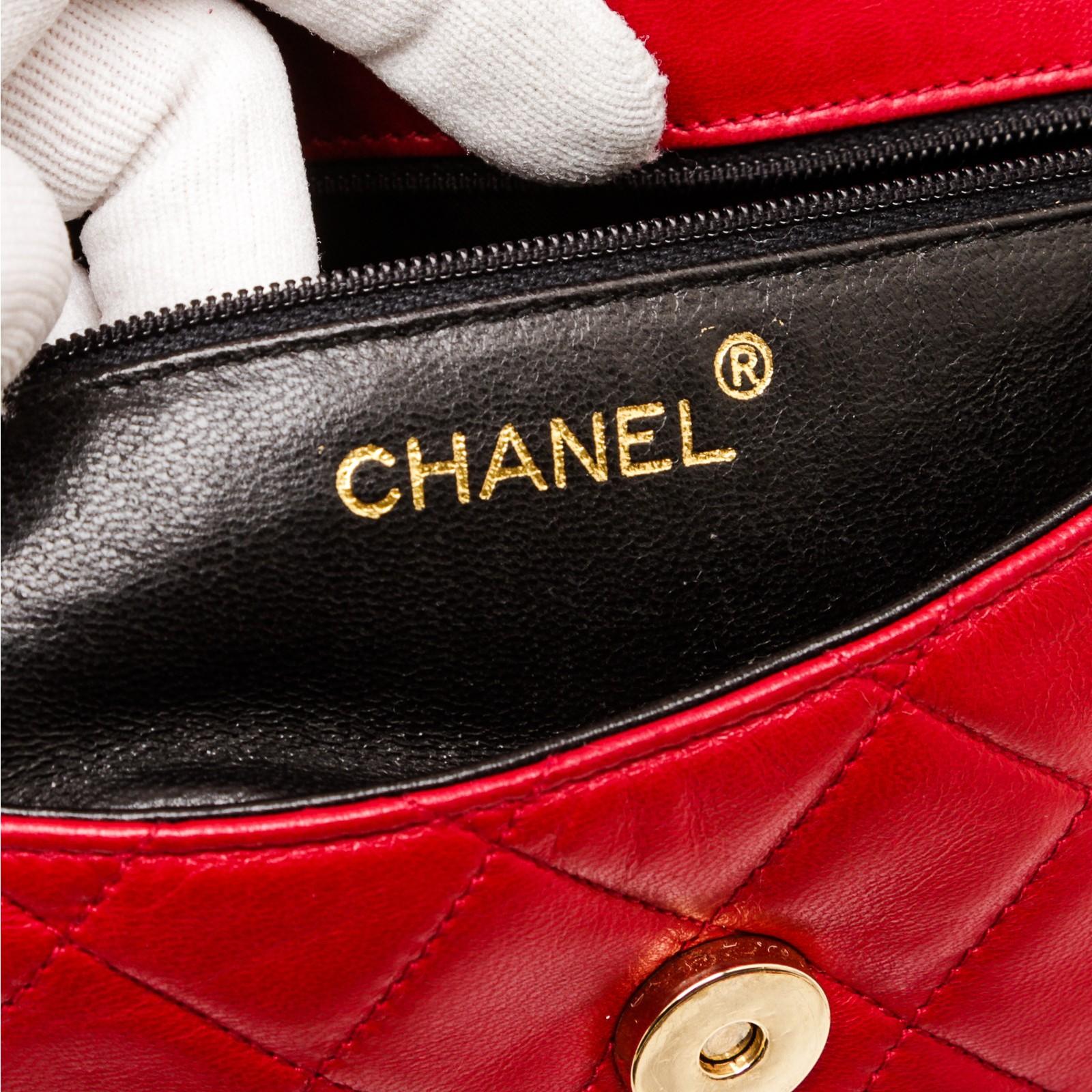 Chanel Red Lambskin Leather Tassel Flap Bag 1