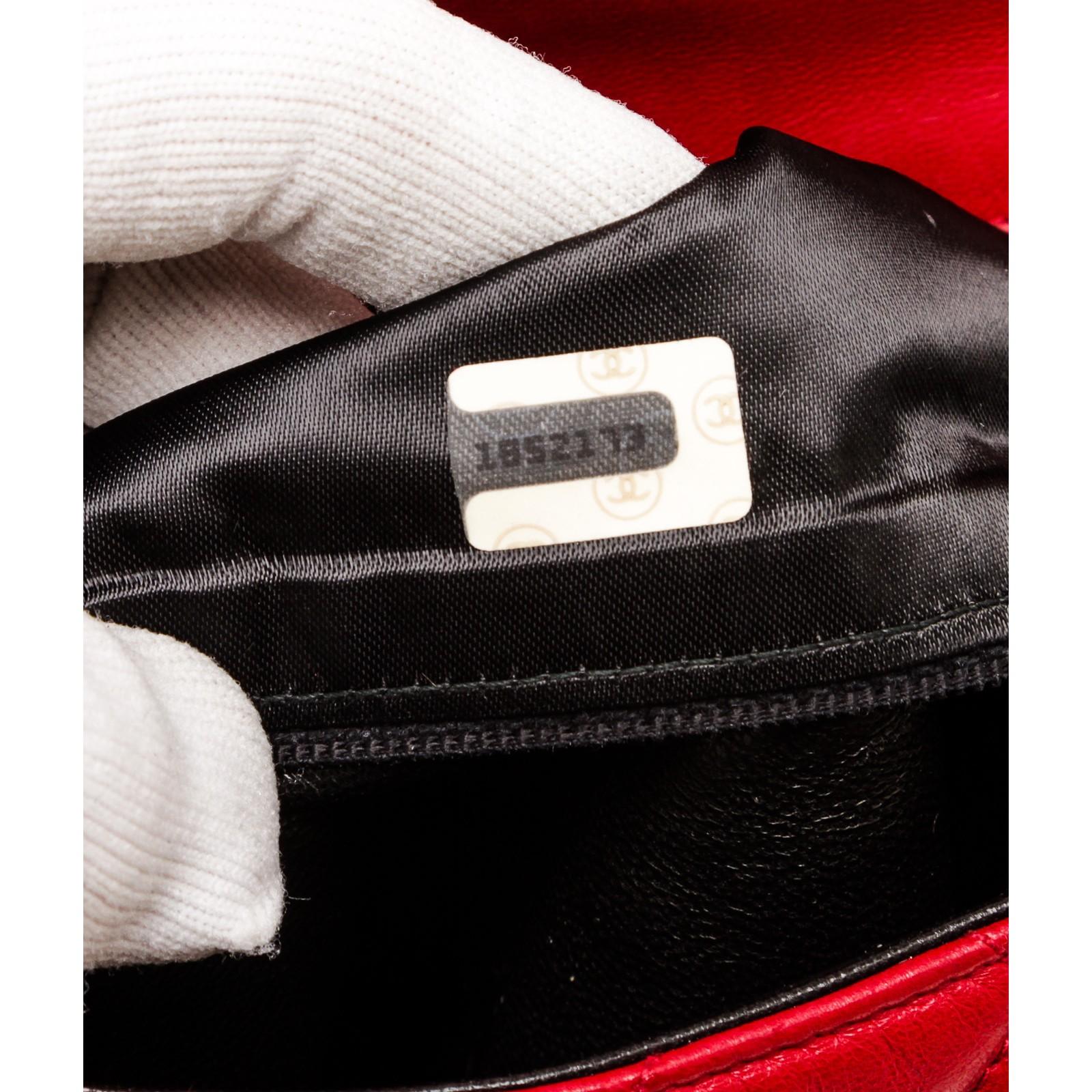 Chanel Red Lambskin Leather Tassel Flap Bag 2