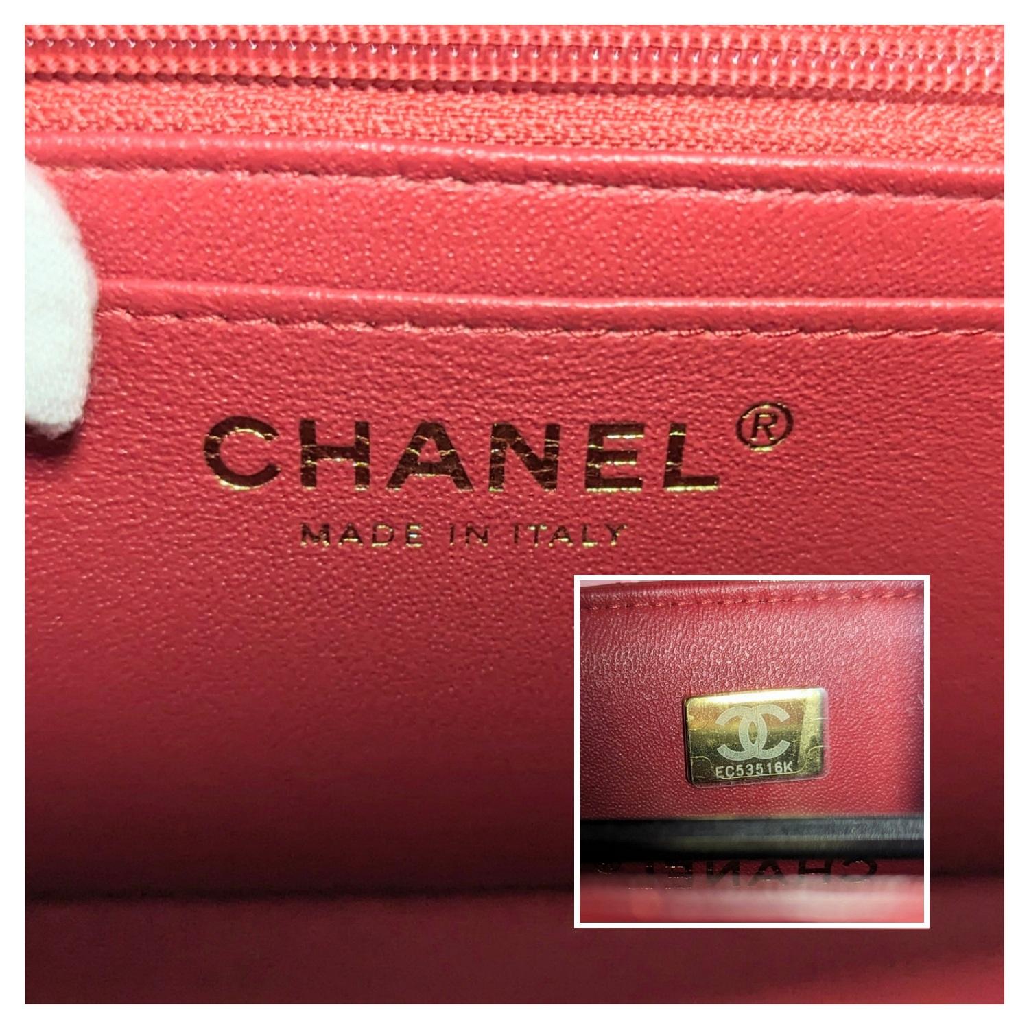 Chanel Red Lambskin Mini Rectangular Top Handle Flap 4