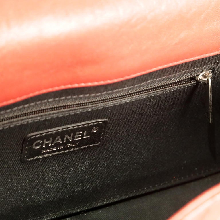 Women's Chanel Red Lambskin Paris Byzance Takeaway Flap Bag For Sale