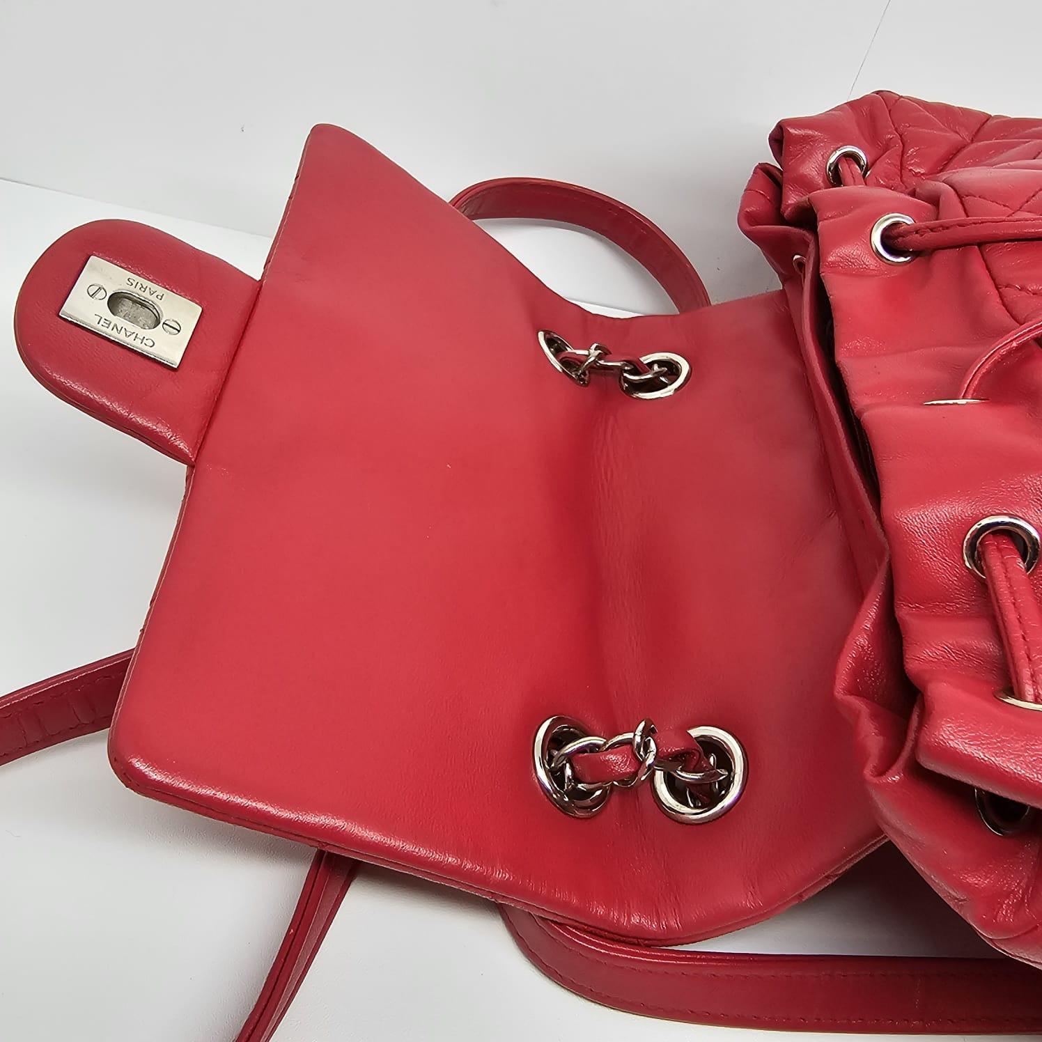 Chanel Red Lambskin Quilted Small Urban Spirit Backpack 6