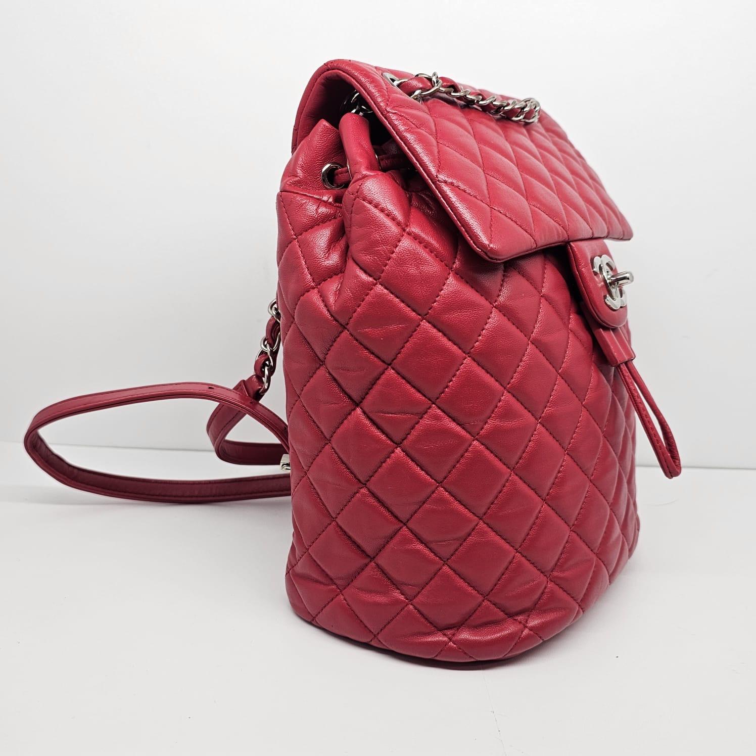 Chanel Red Lambskin Quilted Small Urban Spirit Backpack 7