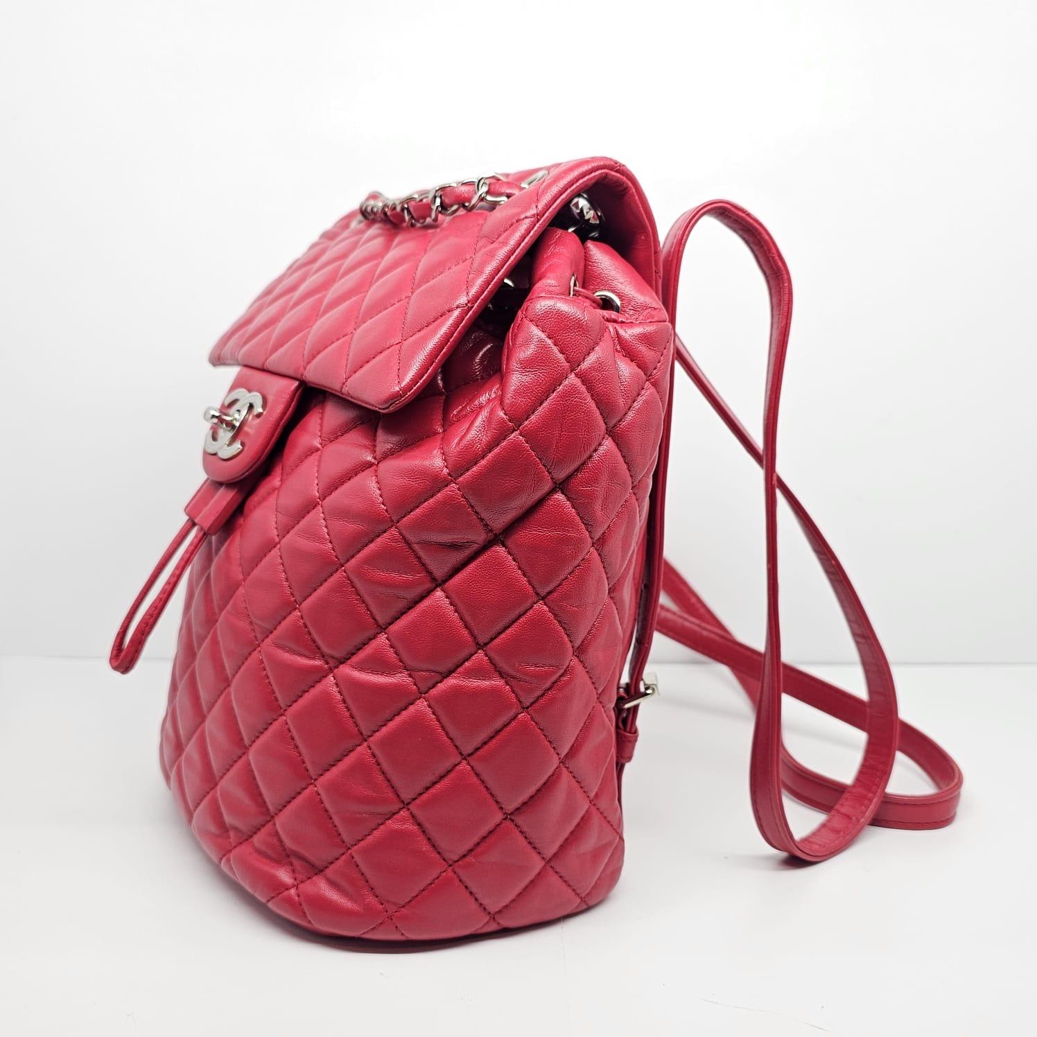 Chanel Red Lambskin Quilted Small Urban Spirit Backpack 8