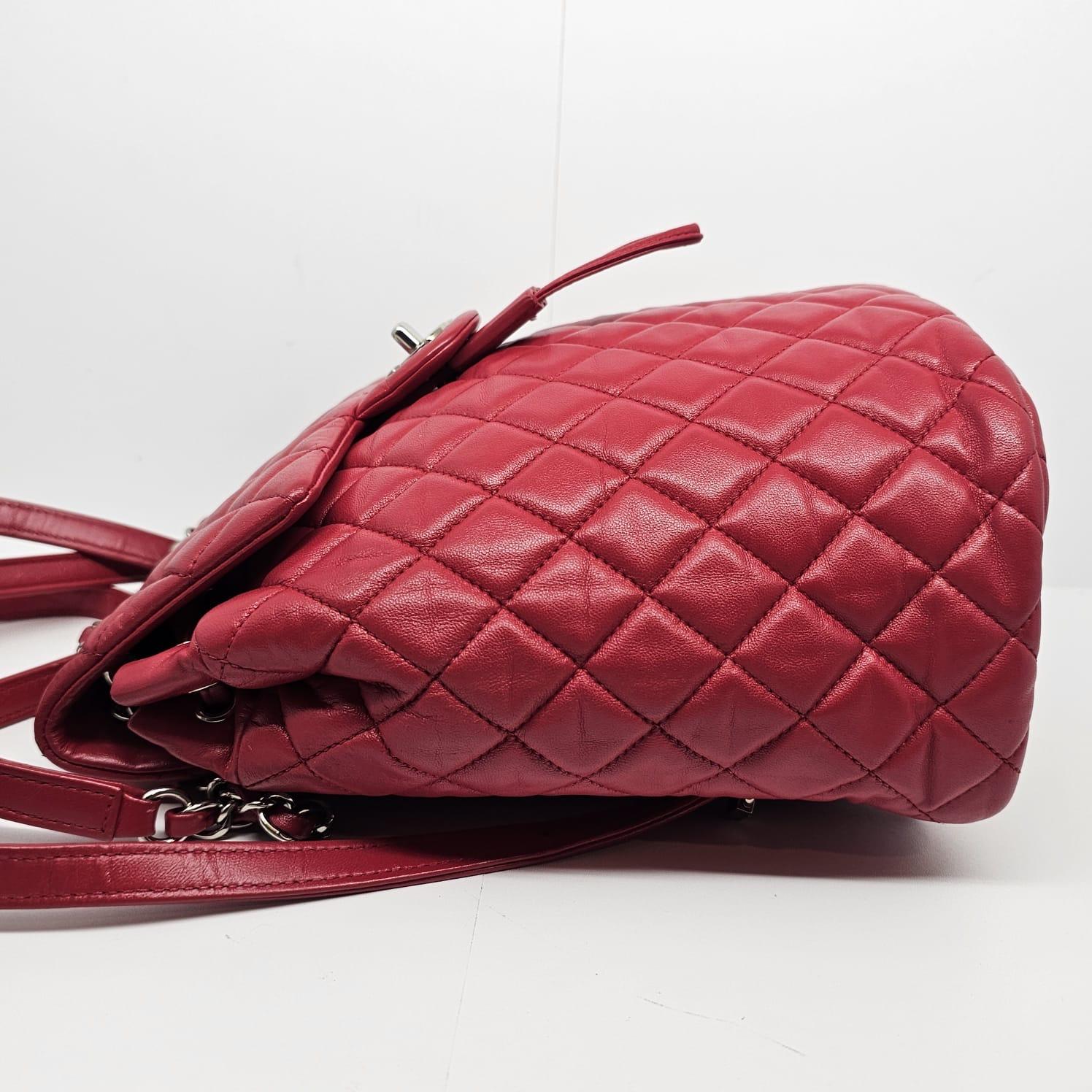 Chanel Red Lambskin Quilted Small Urban Spirit Backpack 11