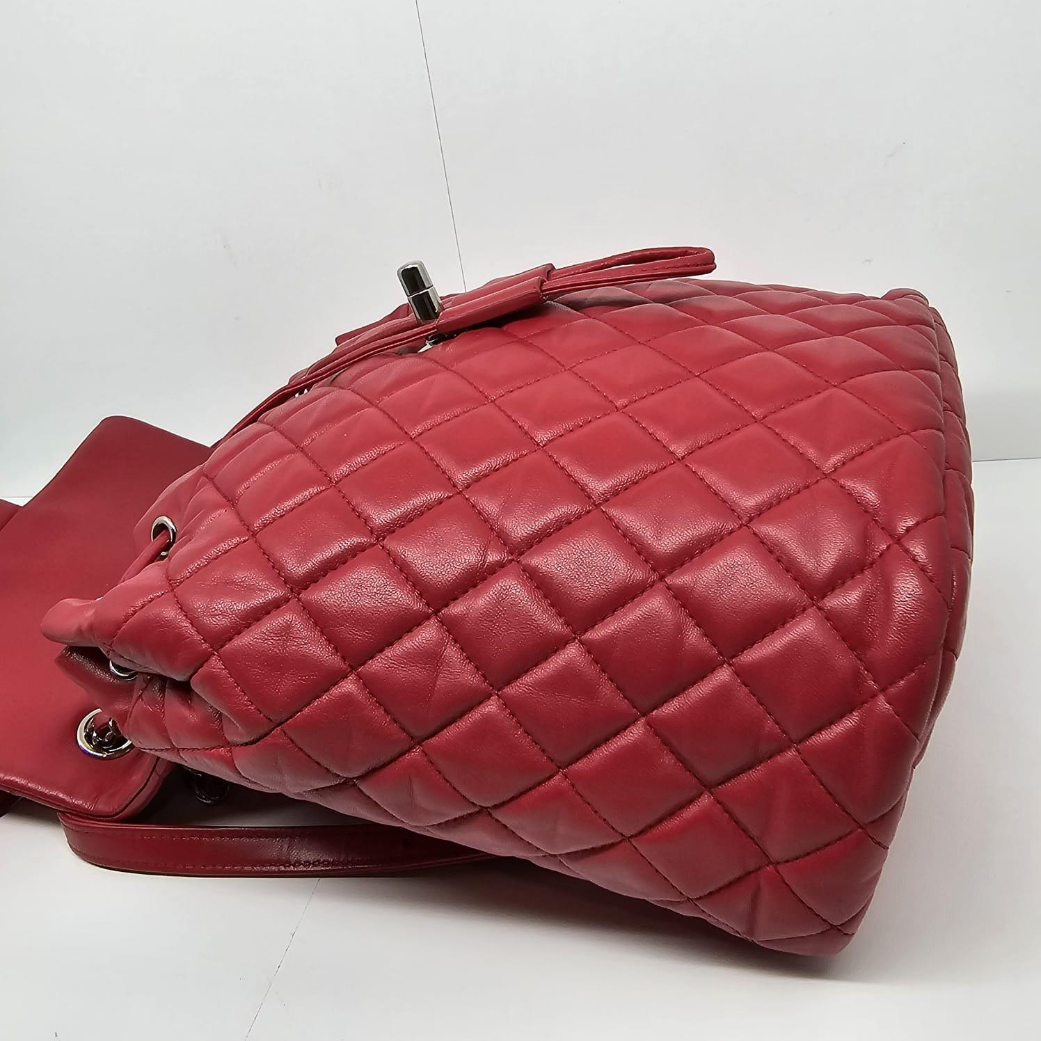 Chanel Red Lambskin Quilted Small Urban Spirit Backpack 3