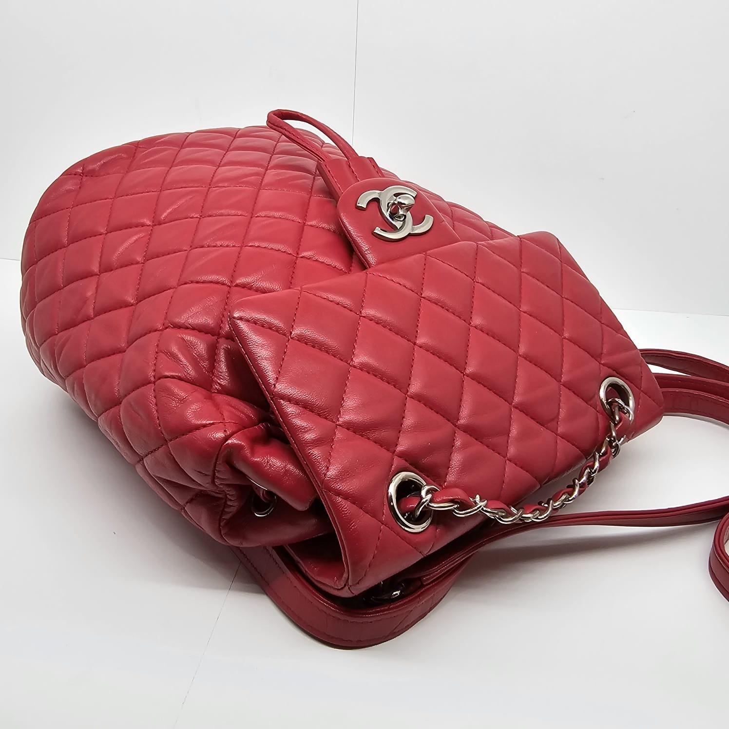 Chanel Red Lambskin Quilted Small Urban Spirit Backpack 4