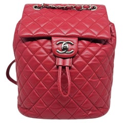 Chanel Red Lambskin Quilted Small Urban Spirit Backpack