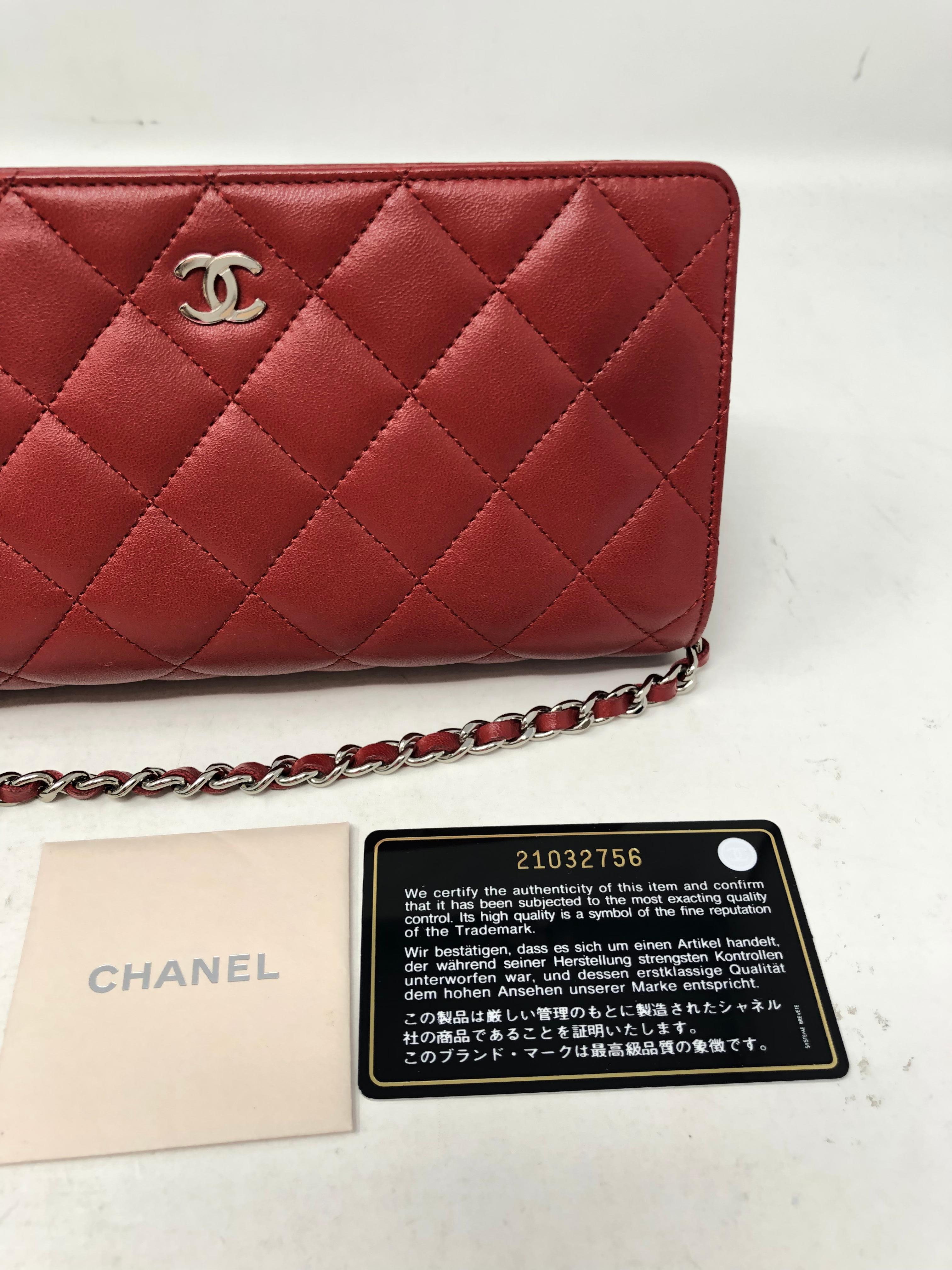 Chanel Red Lambskin WOC 2