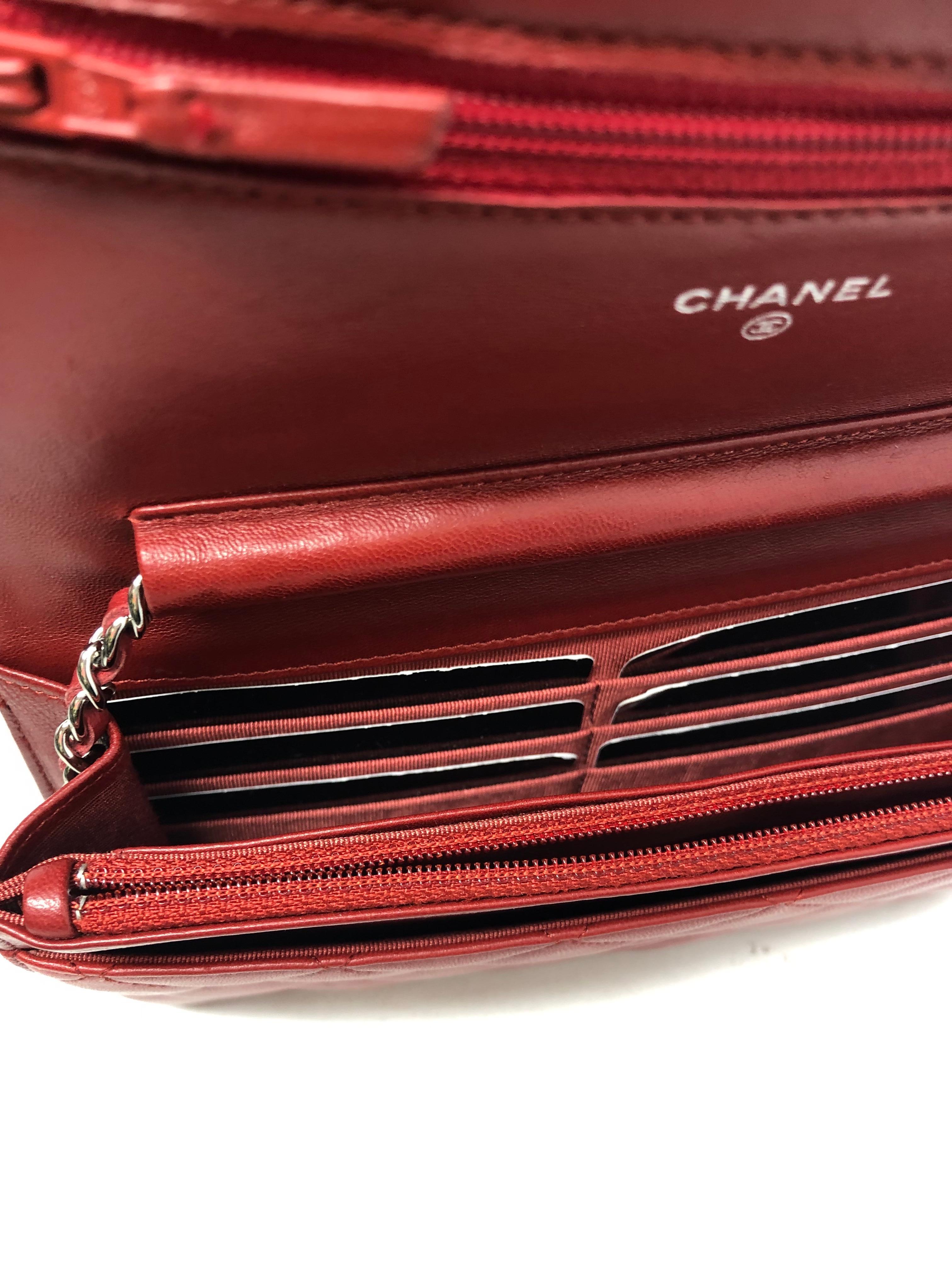 Chanel Red Lambskin WOC 3