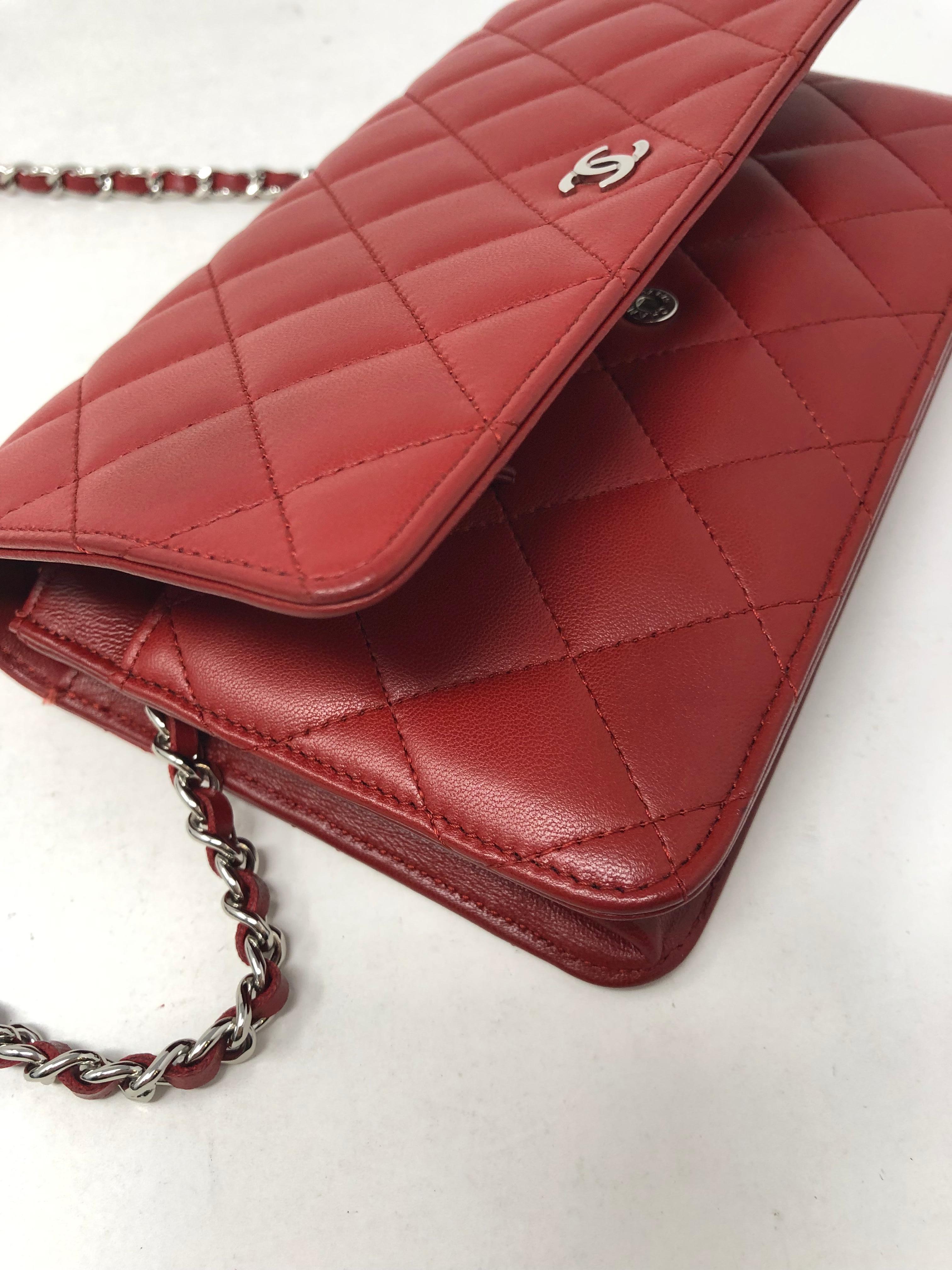 Chanel Red Lambskin WOC 4