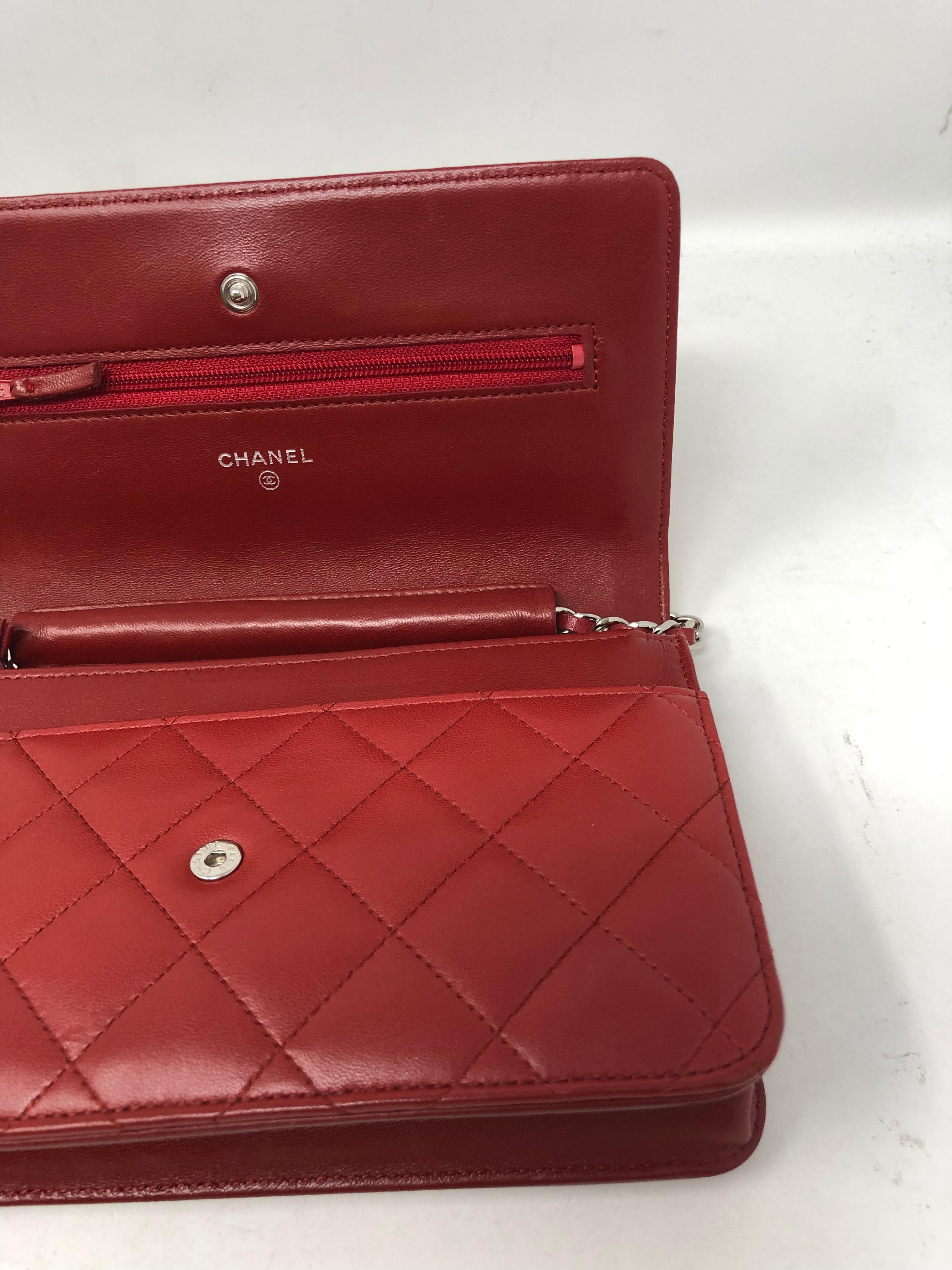 Women's or Men's Chanel Red Lambskin WOC