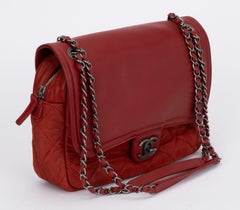 Chanel Red Large 2 Way Shoulder Bag