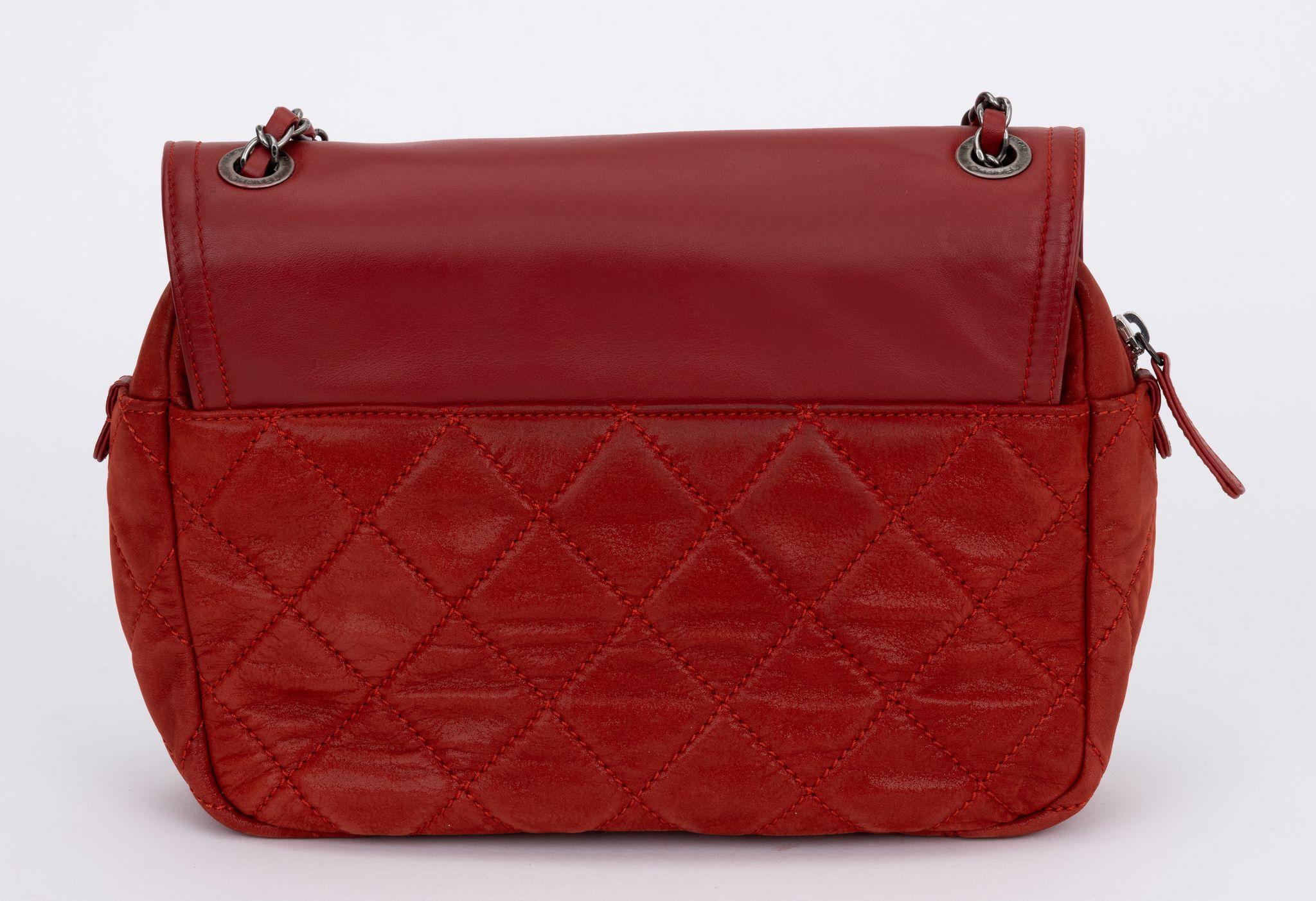 Women's Chanel Red Large 2 Way Shoulder Bag For Sale