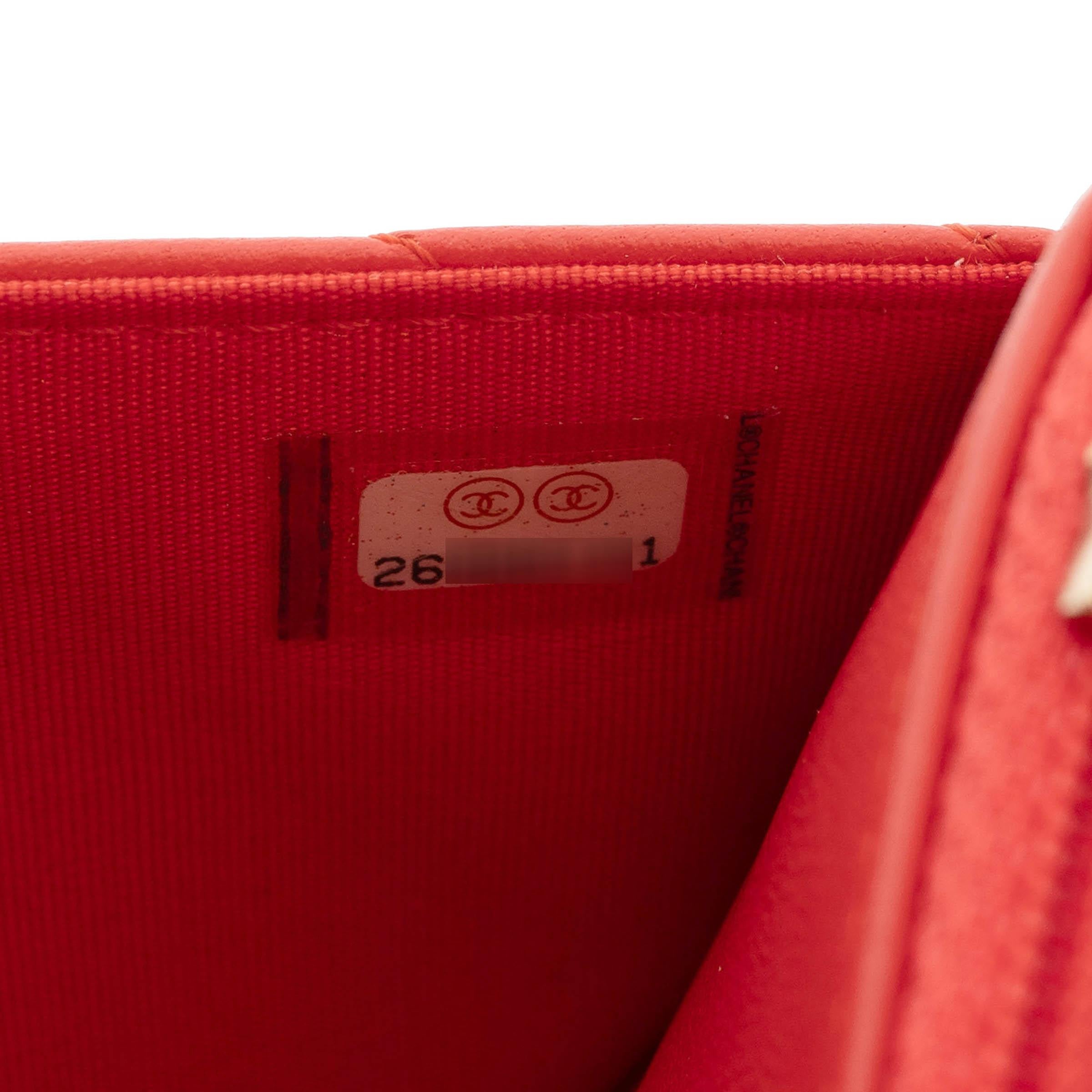 CHANEL red leather 19C TRENDY CC Wallet on Chain WOC Bag For Sale 5