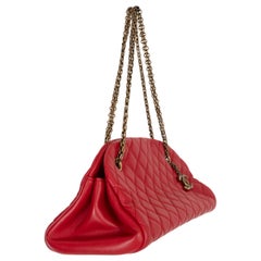 CHANEL red leather 2011 JUST MADEMOISELLE MEDIUM Shoulder Bag