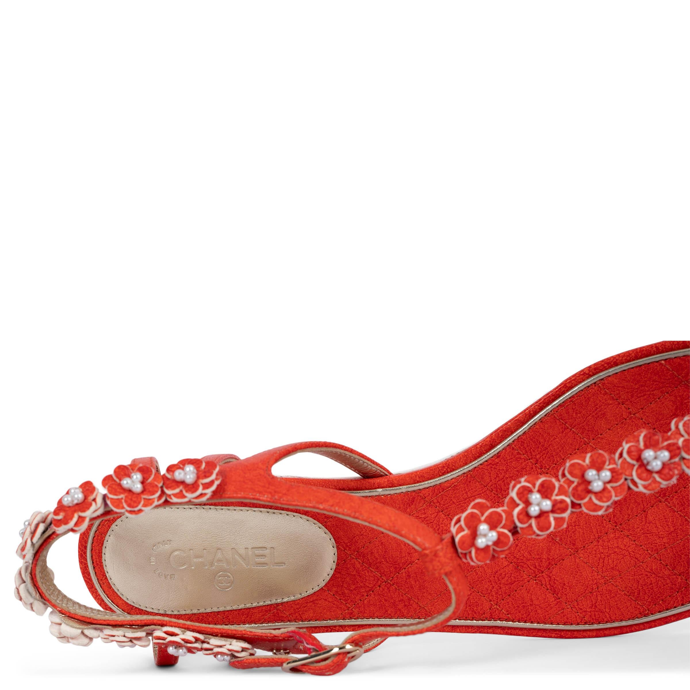 Chanel pelle rossa 2015 15P CAMELLIA FLAT THONG Sandali Scarpe 40 vestibilità 39.5 in vendita 2