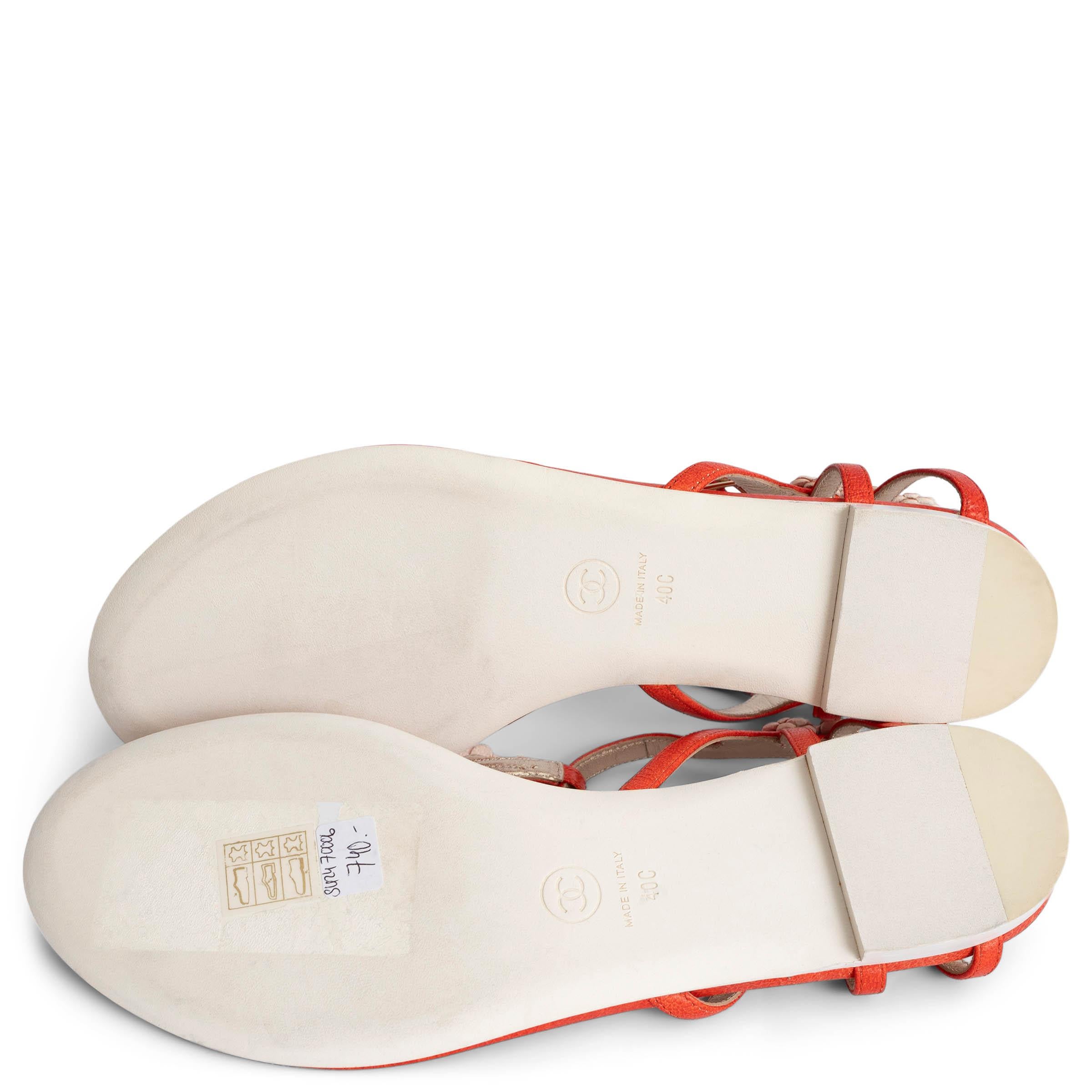 Chanel pelle rossa 2015 15P CAMELLIA FLAT THONG Sandali Scarpe 40 vestibilità 39.5 in vendita 3