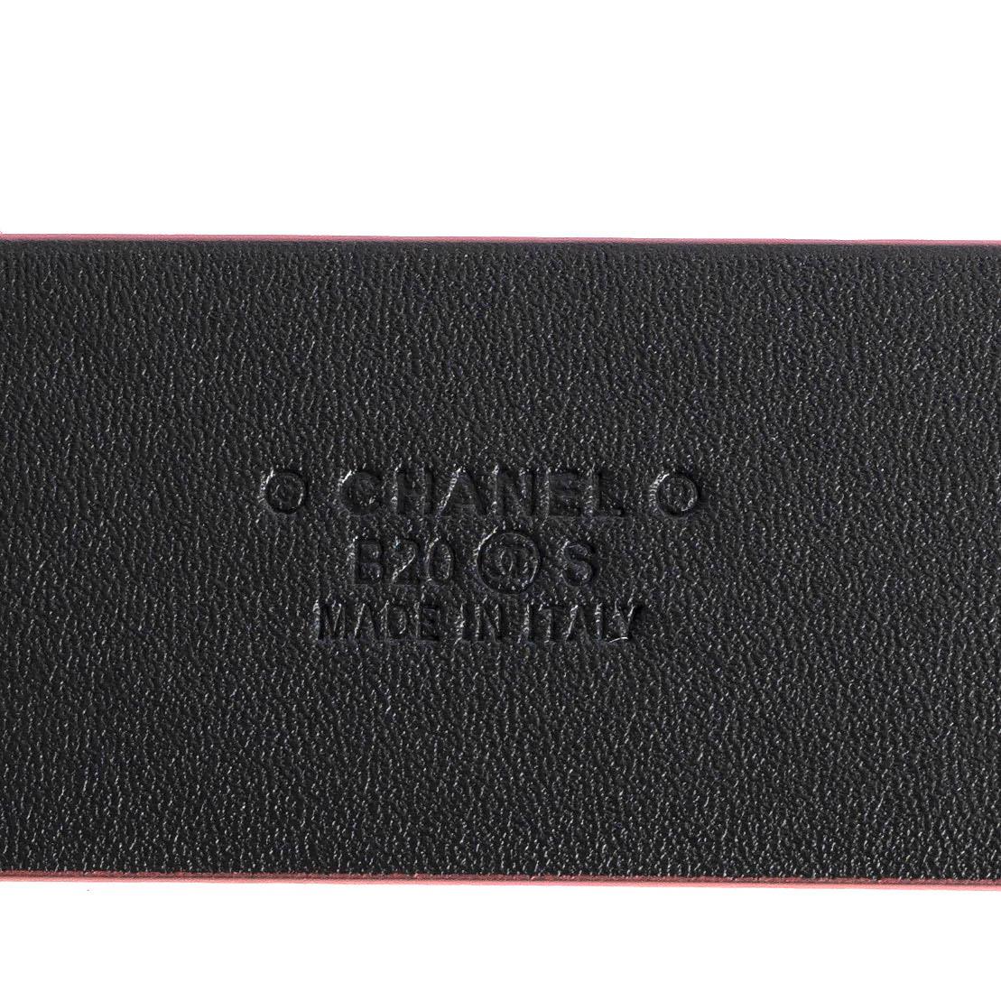 Women's CHANEL red leather 2020 20S CC BUCKLE Belt 90