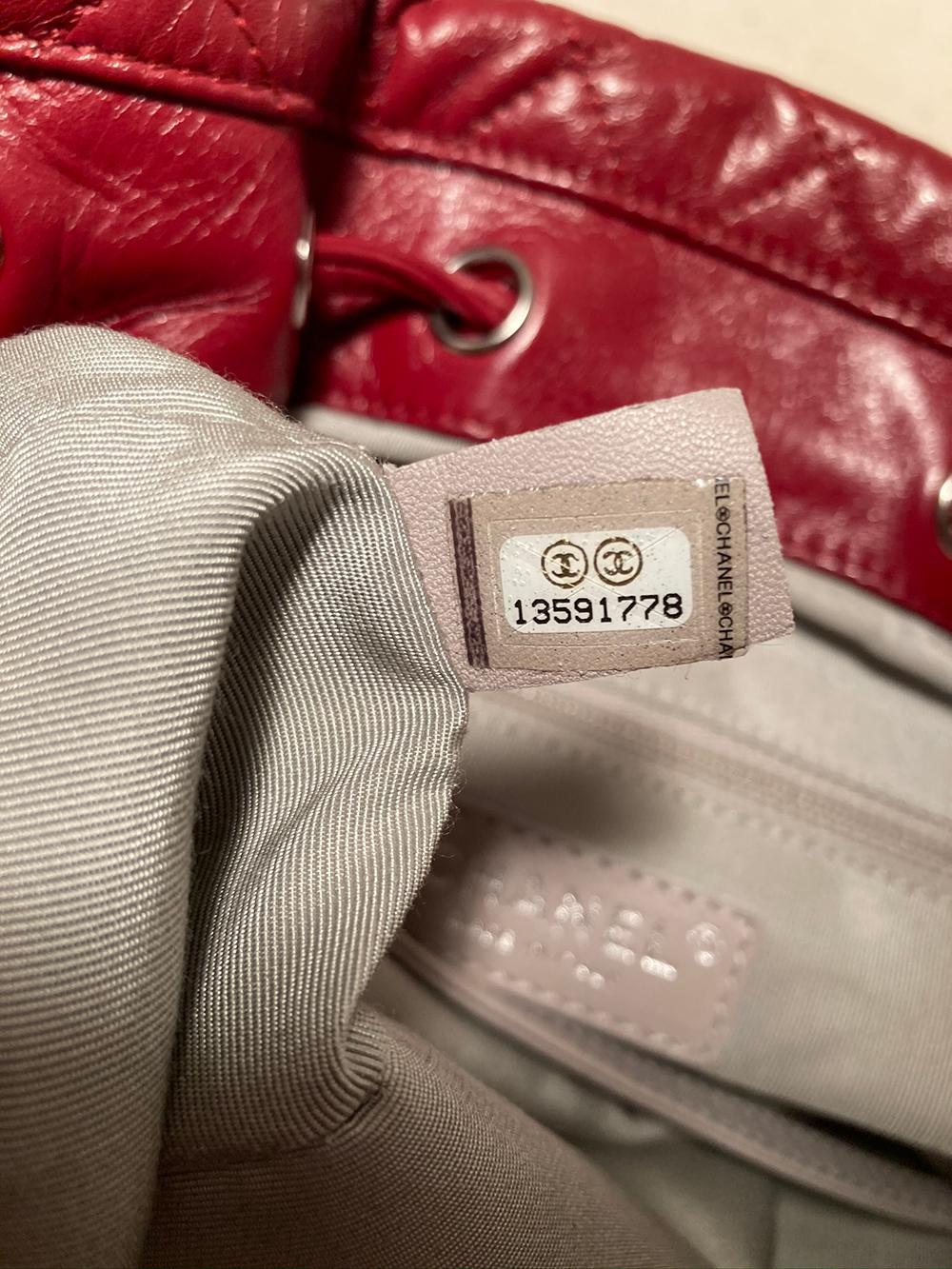 Chanel Red Leather Bejing Backpack Shoulder Bag 5