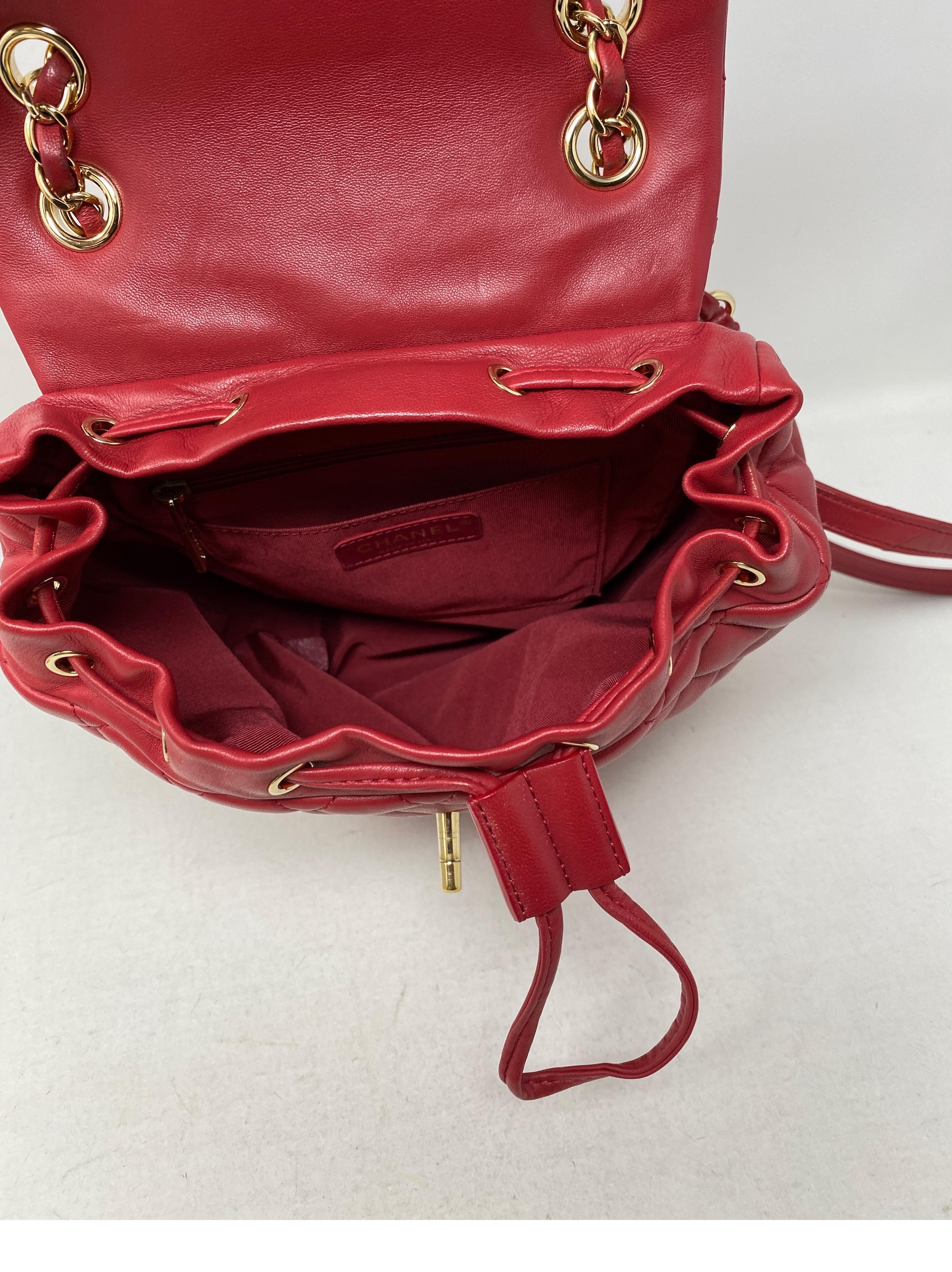 Chanel Red Leather Backpack  10