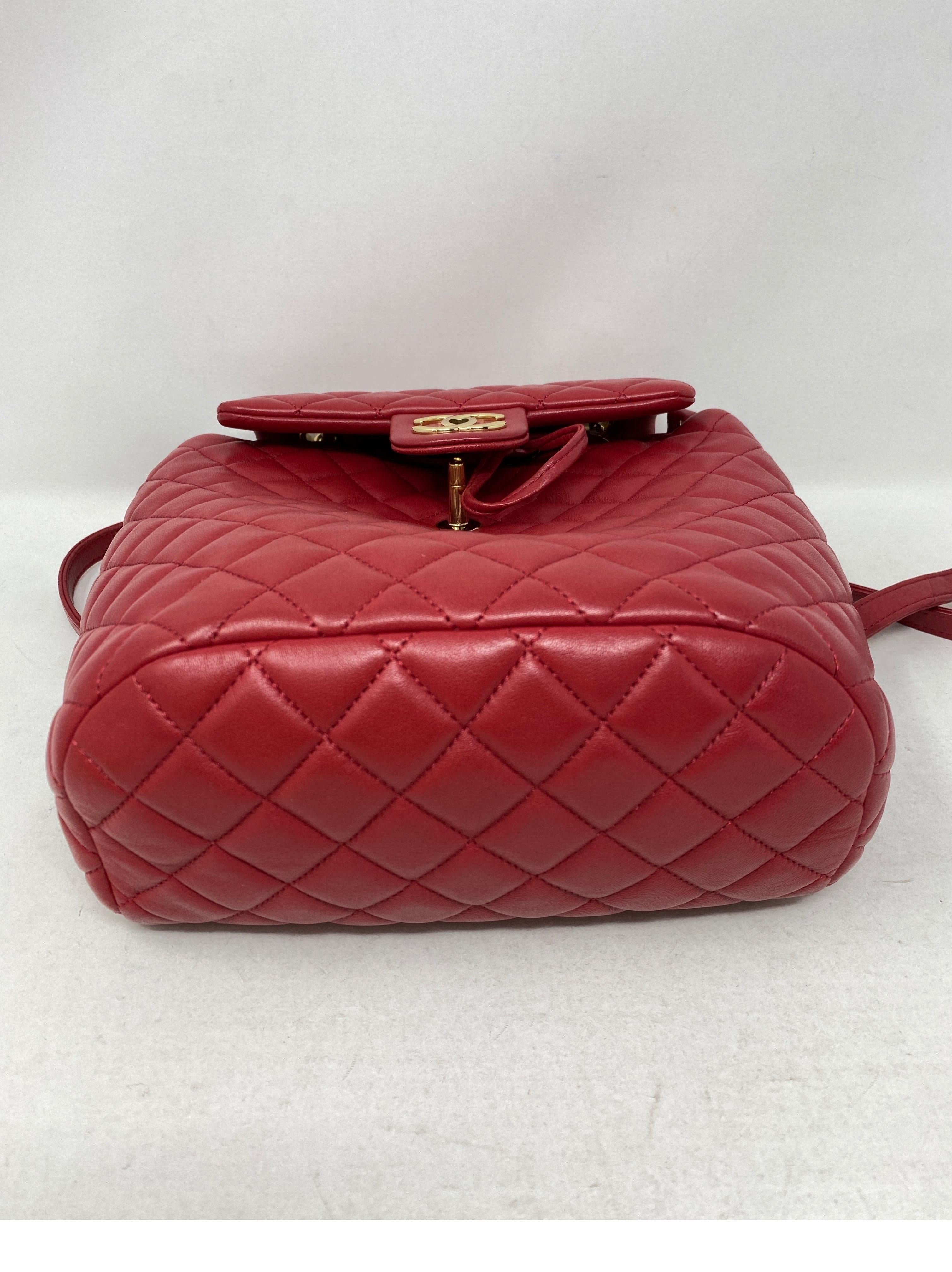 Chanel Red Leather Backpack  12