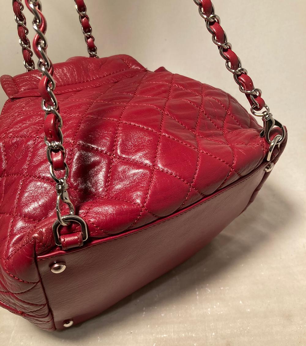 Chanel Red Leather Bejing Backpack Shoulder Bag 1
