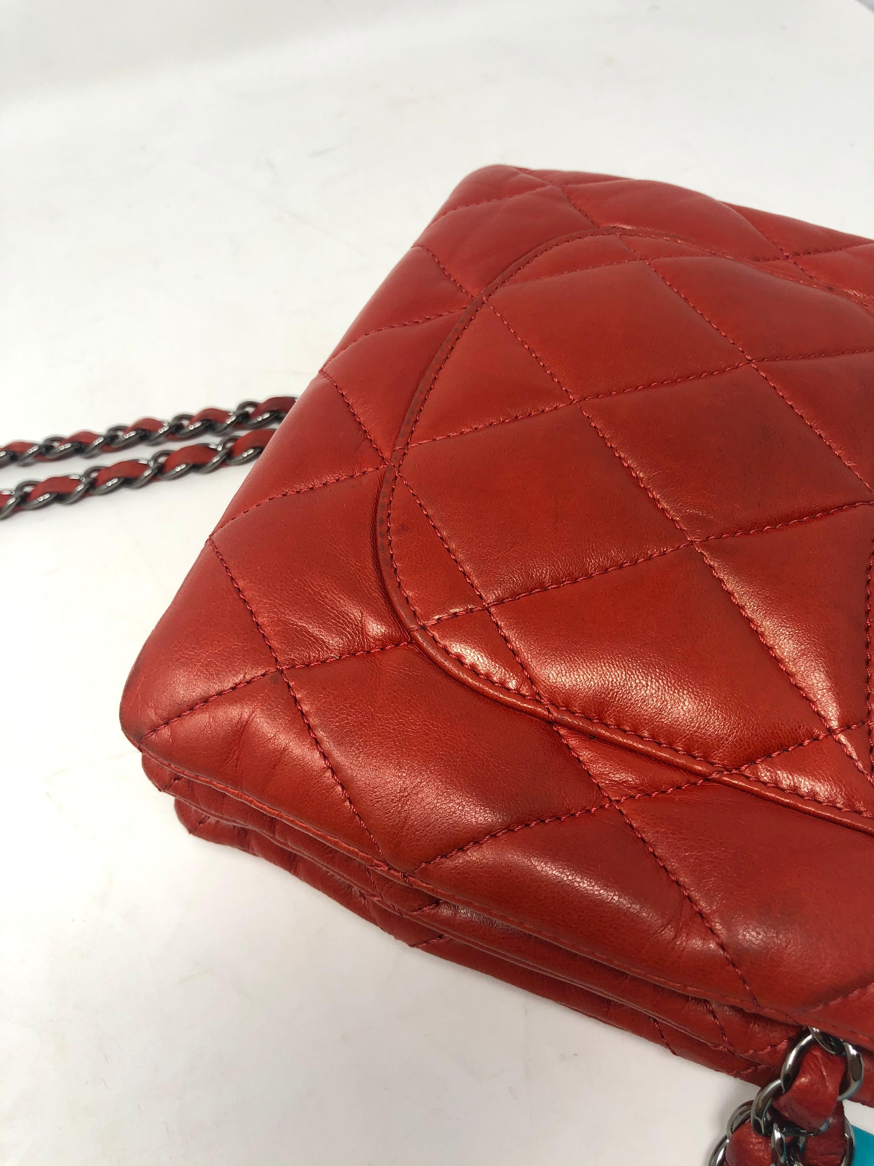 Chanel Red Leather Bag  8