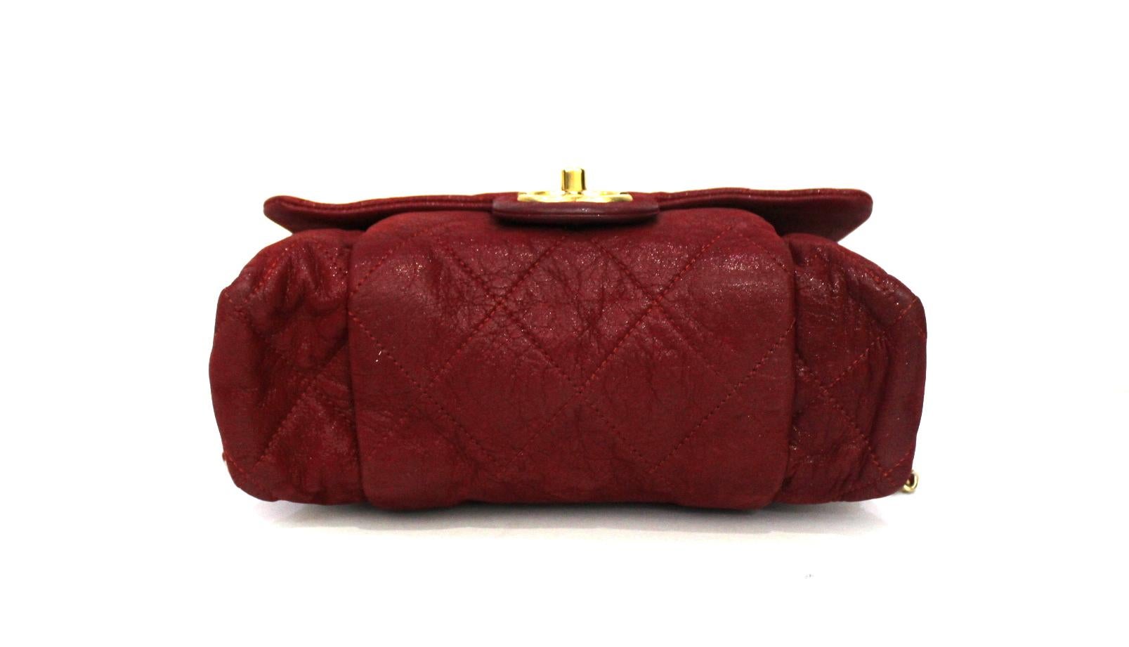 red patent leather purse