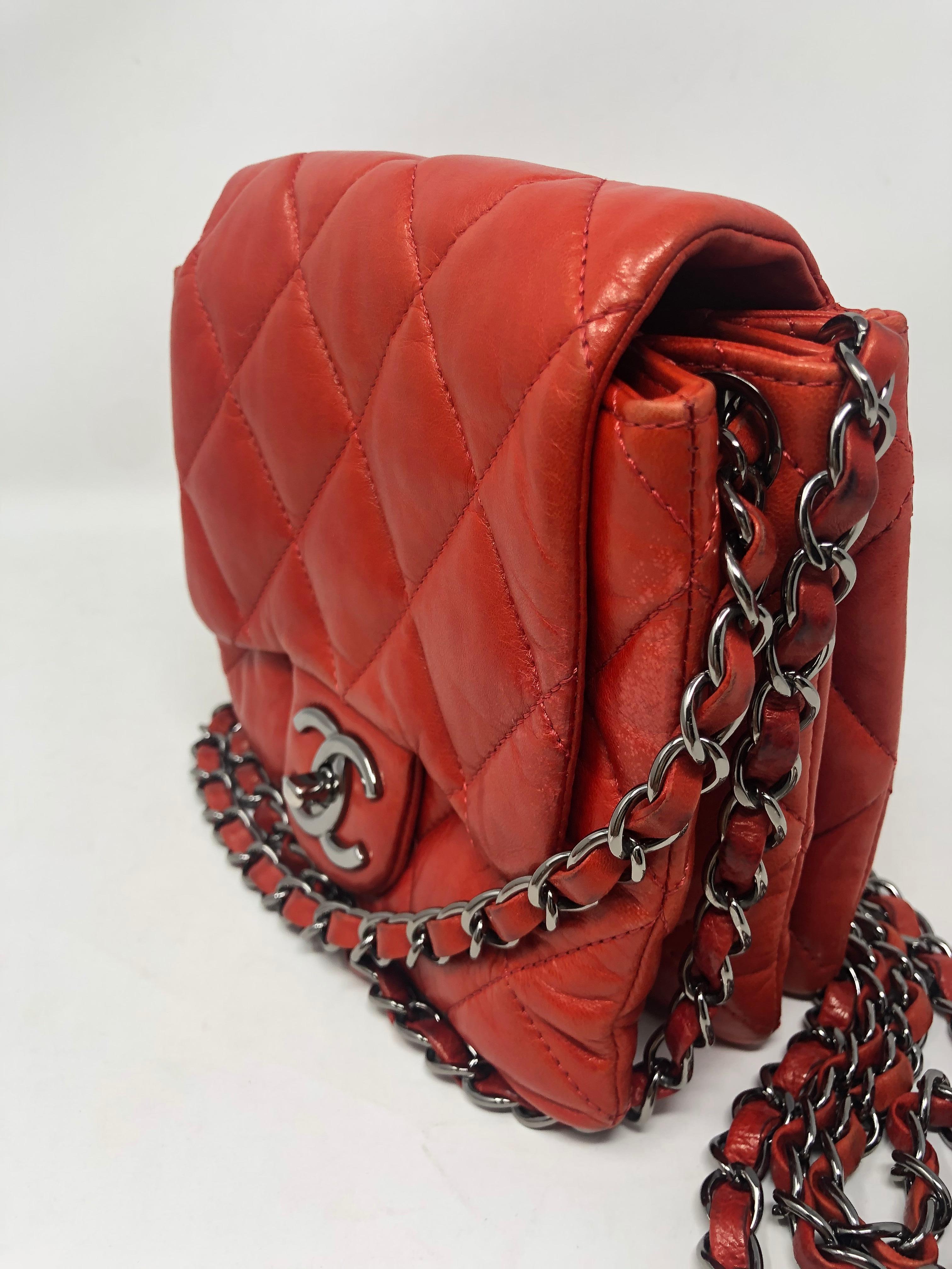 Chanel Red Leather Bag  1