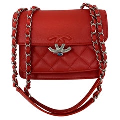 Chanel Red Leather Bag 