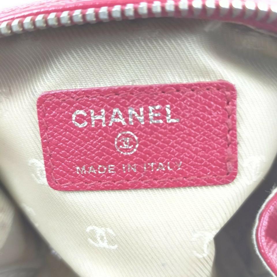 Chanel Red Leather Button Line Cosmetic Case Make Up Pouch 861592 4