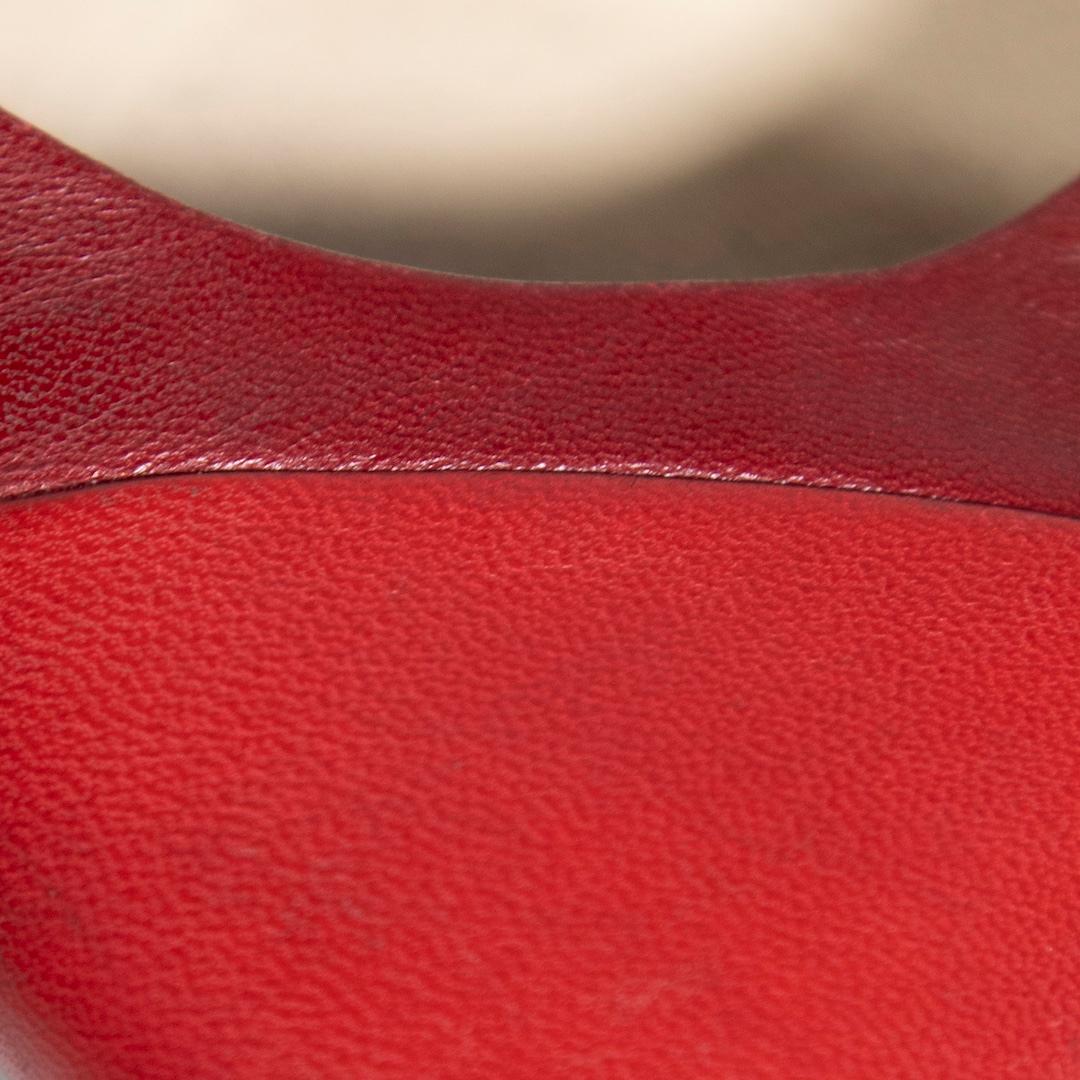 Chanel Red Leather Cap Toe Ballet Flats Size IT 38 For Sale 1