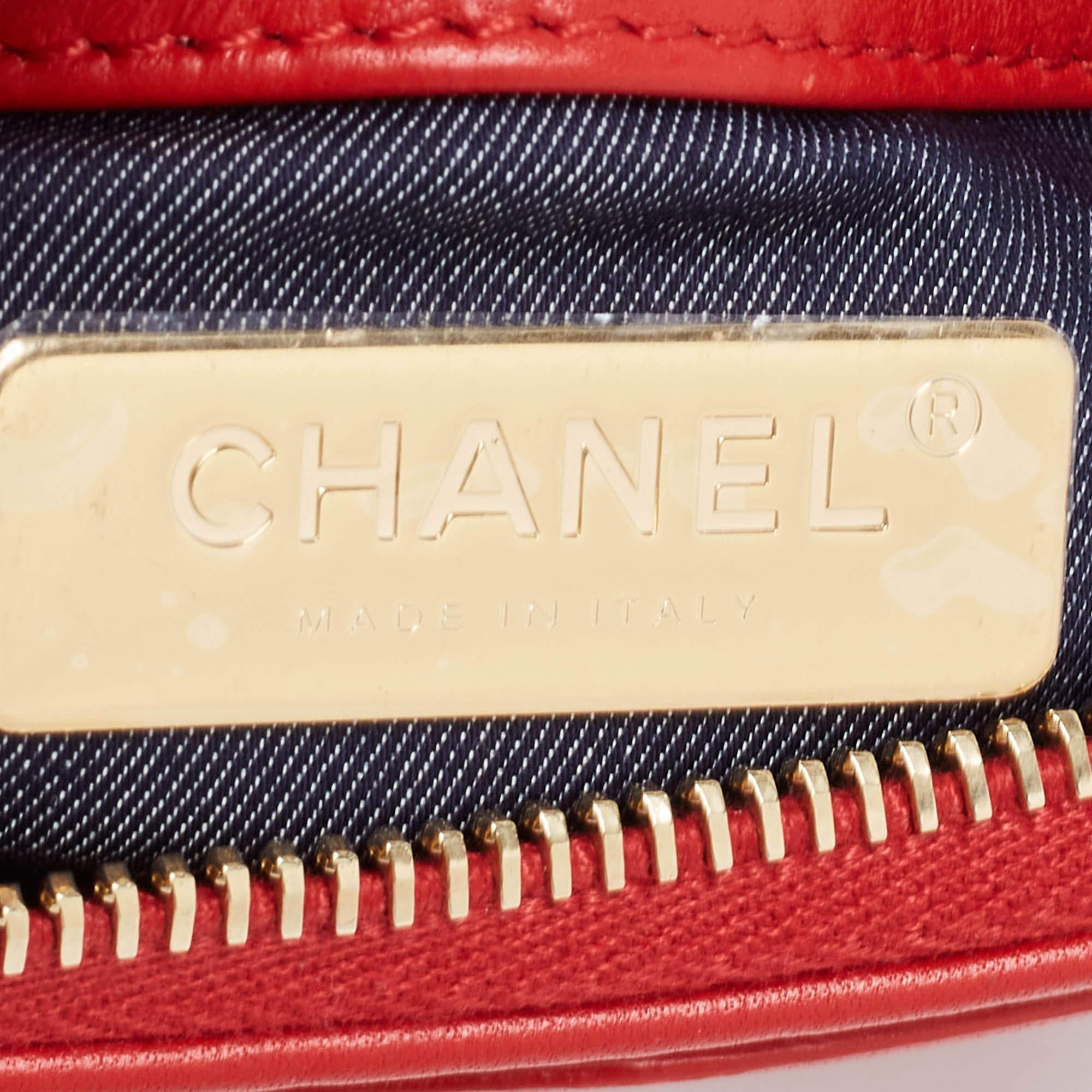 Chanel Red Leather CC Mania Double Zip Waist Belt Bag 5