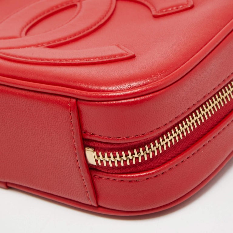 Chanel Red Leather CC Mania Waist Bag For Sale at 1stDibs
