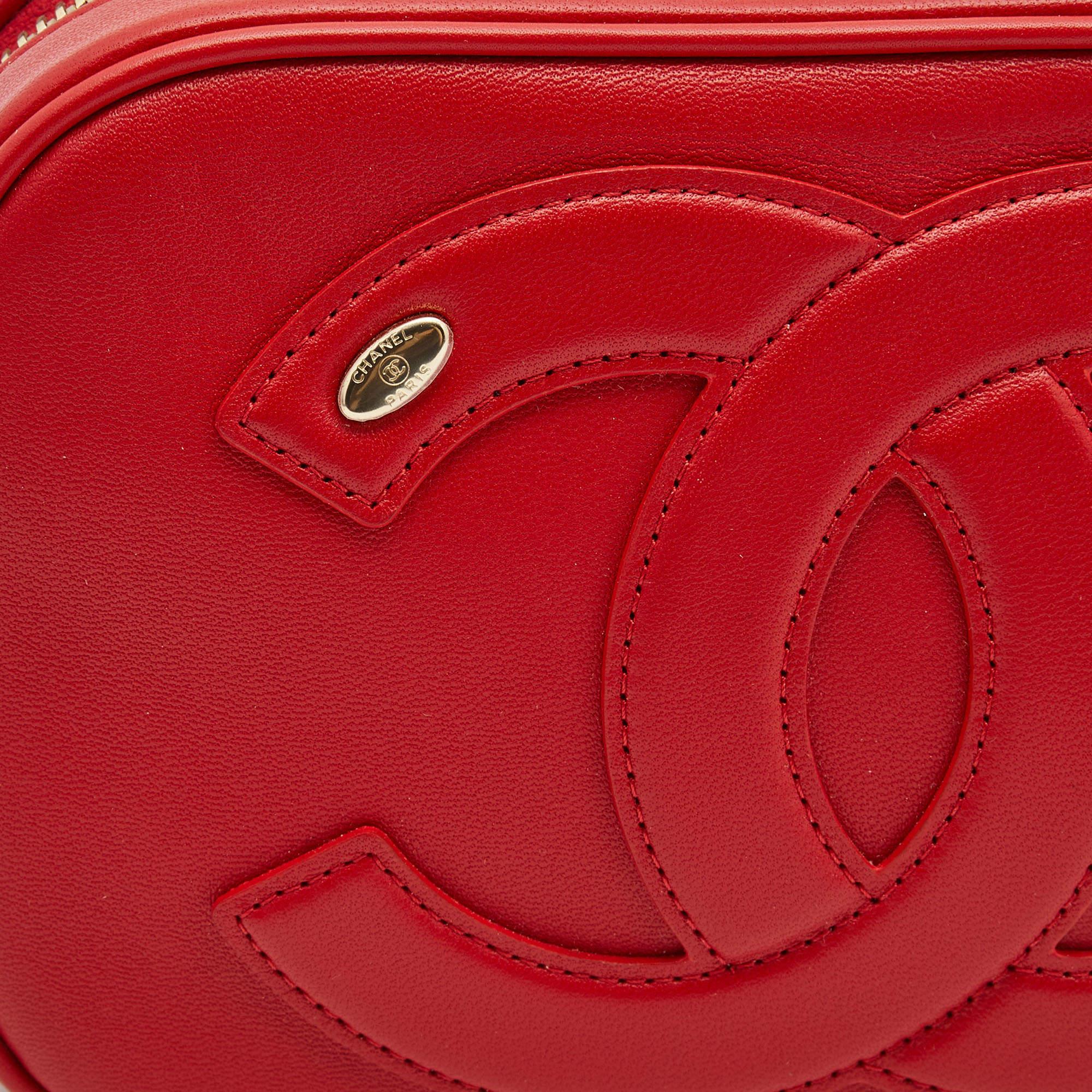 Chanel Red Leather CC Mania Waist Bag 8