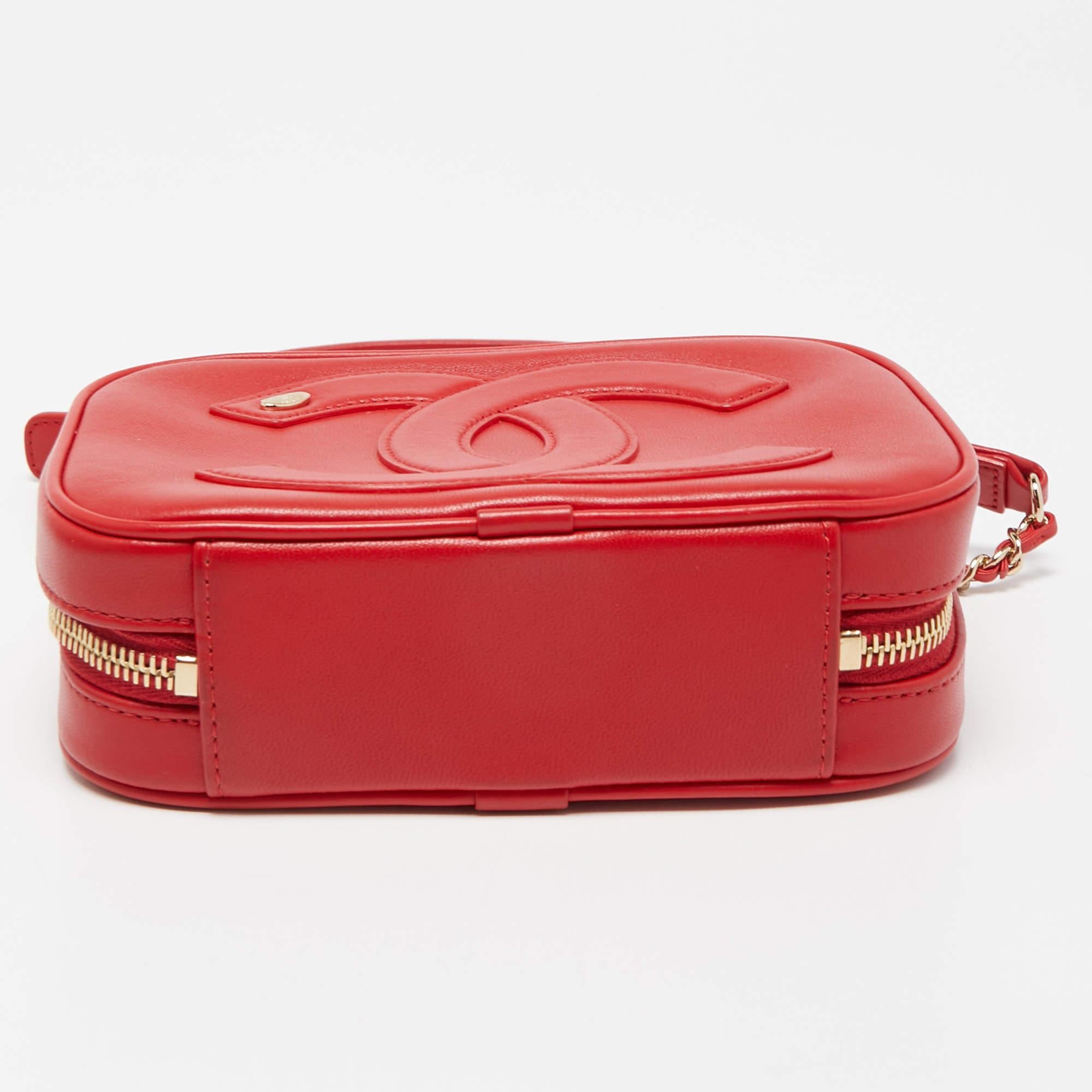 Chanel Red Leather CC Mania Waist Bag 1