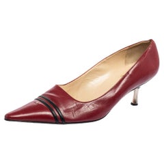 Chanel Red Leather CC Pointed Toe Pumps Size 41