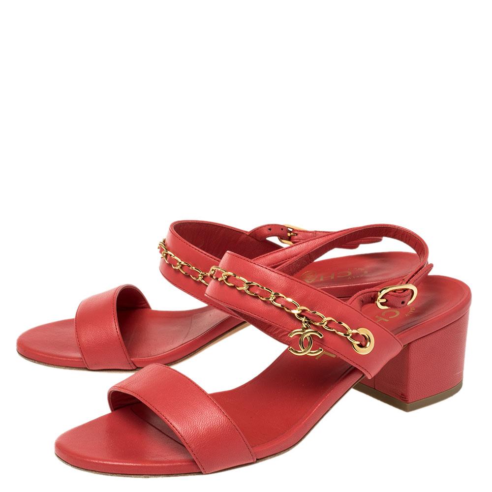 red ankle strap sandals