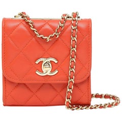 Borsa a tracolla in pelle rossa Chanel
