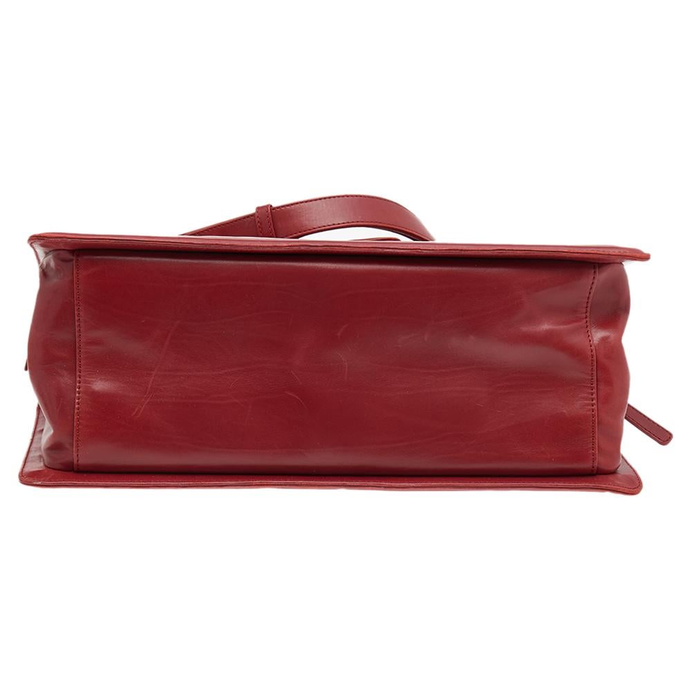 Women's Chanel Red Leather Small Jetsetter Boy Tote