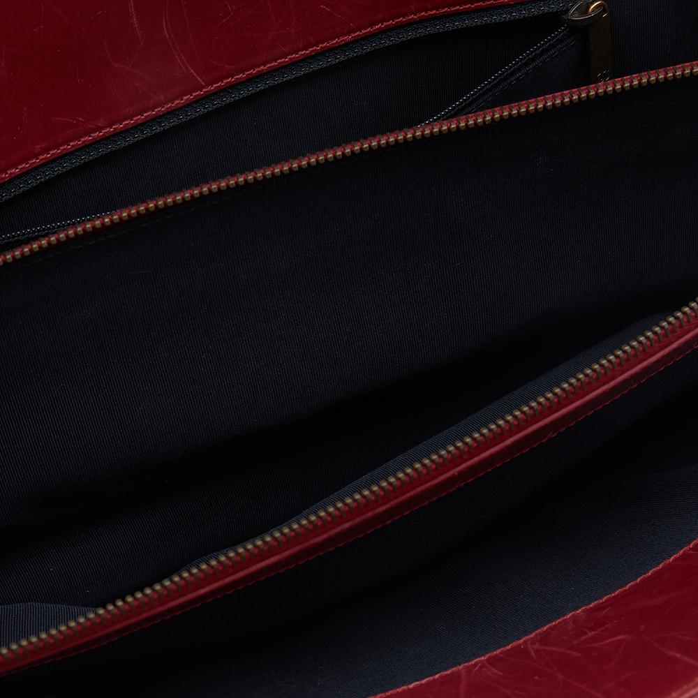Chanel Red Leather Small Jetsetter Boy Tote 2