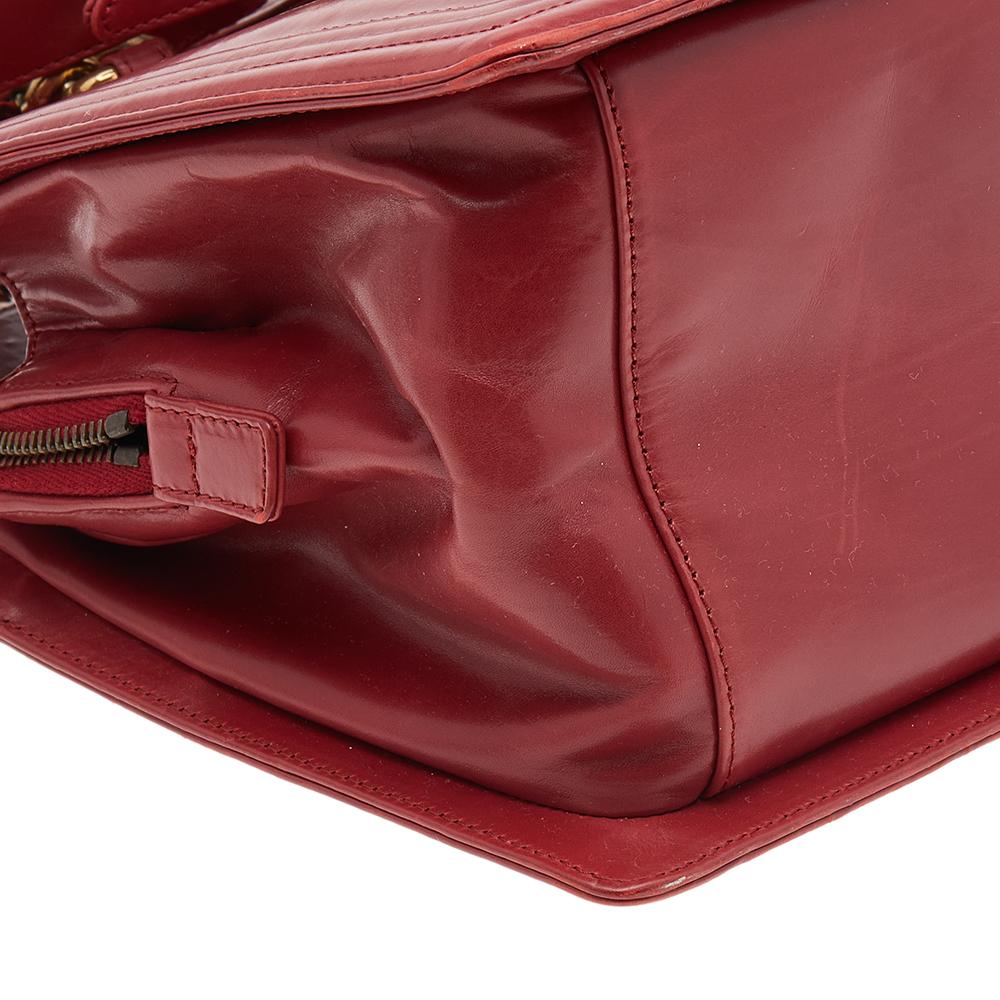 Chanel Red Leather Small Jetsetter Boy Tote 3