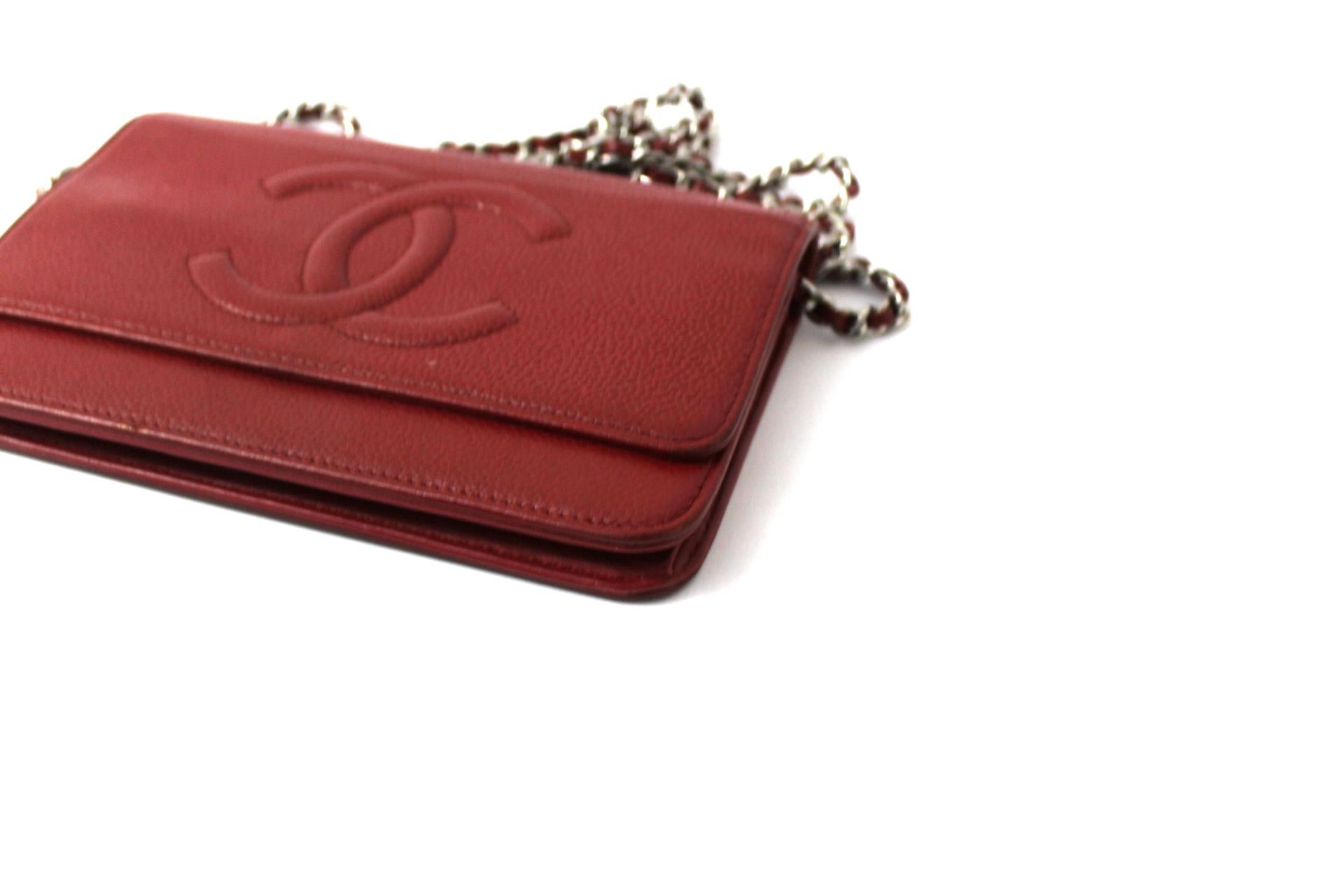 Women's Chanel Red Leather Woc Bag