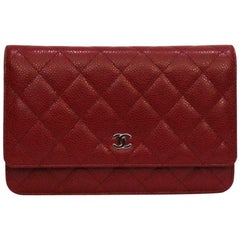 Chanel Red Leather Woc Bag