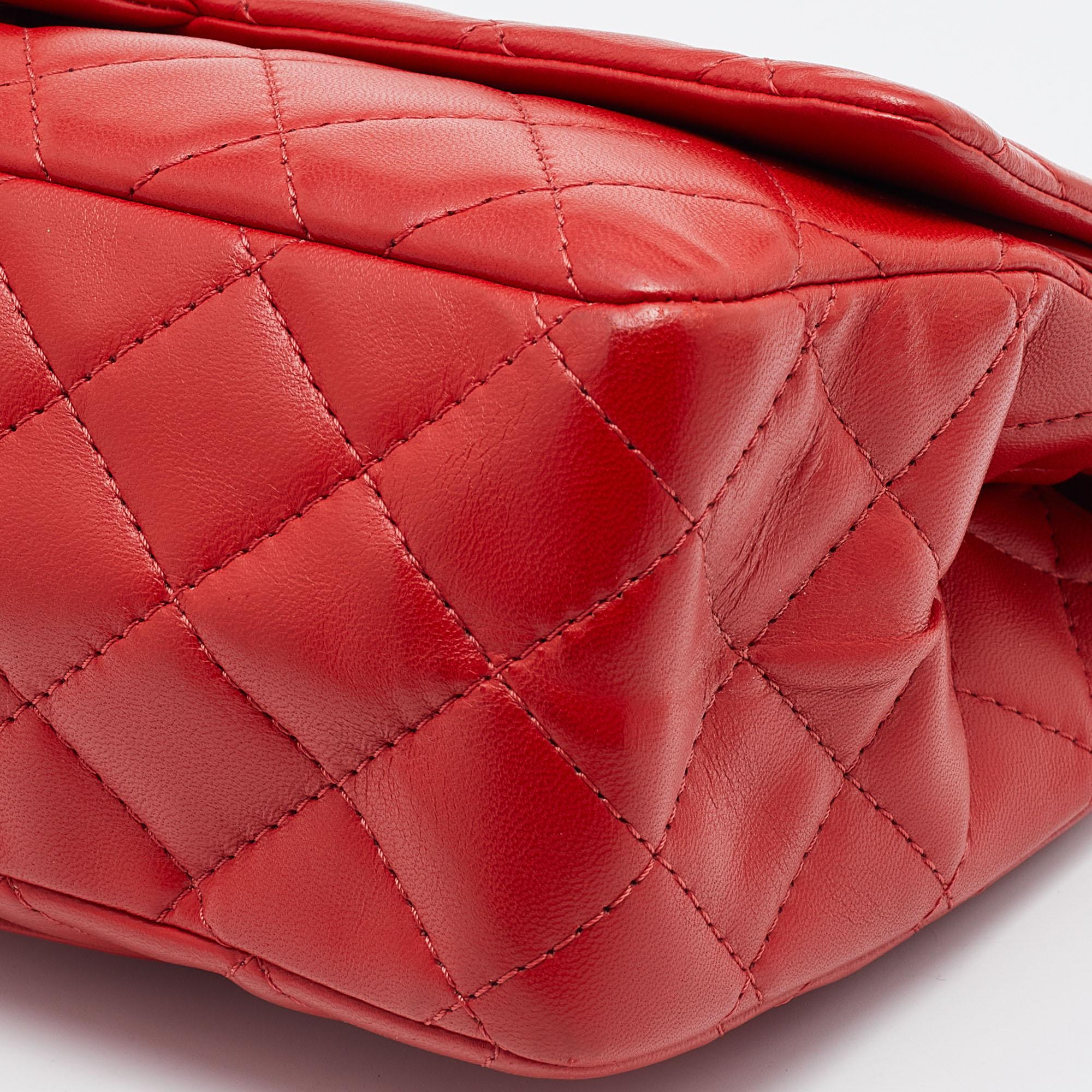 Chanel Red Lipstick Quilted Leather Reissue 2.55 Classic 226 Flap Bag 13