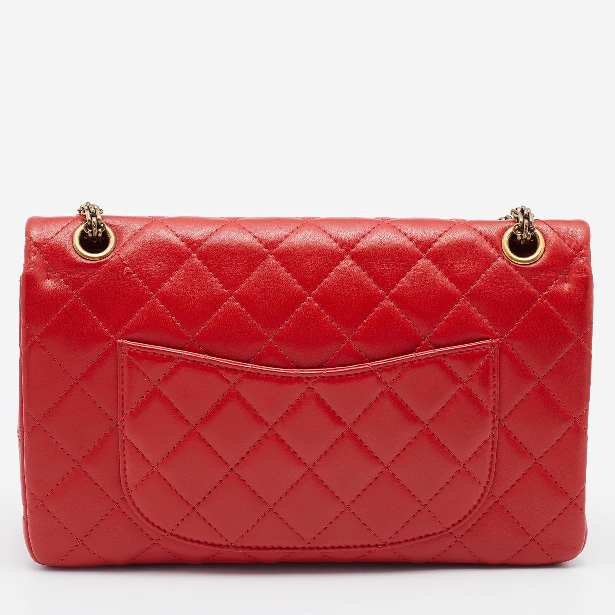 The house of Chanel offers this beautiful Reissue 2.55 Classic 226 Flap bag to help you create timeless style edits every season. Crafted using quilted leather, this piece will last you a long time.

Includes: Original Dustbag

