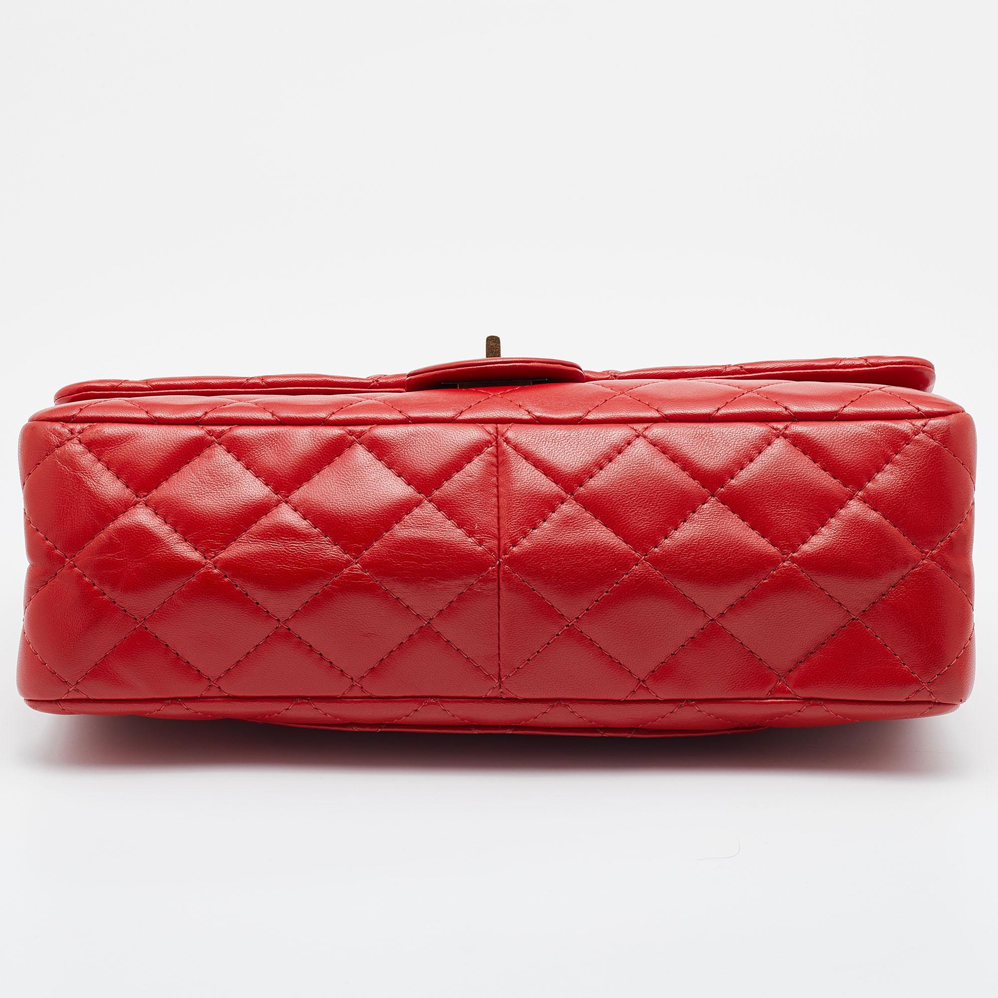 Chanel Red Lipstick Quilted Leather Reissue 2.55 Classic 226 Flap Bag 1