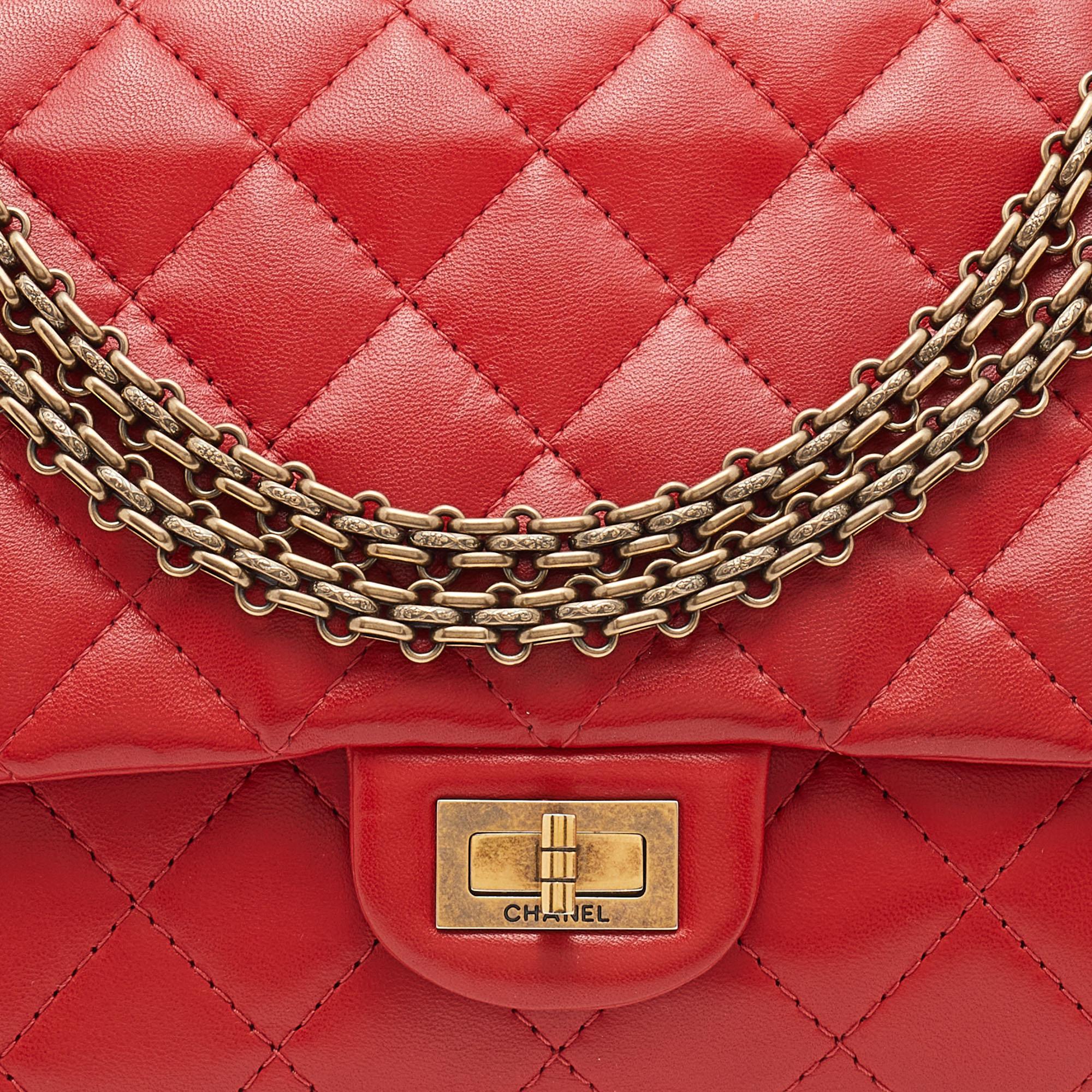 Chanel Red Lipstick Quilted Leather Reissue 2.55 Classic 226 Flap Bag 3